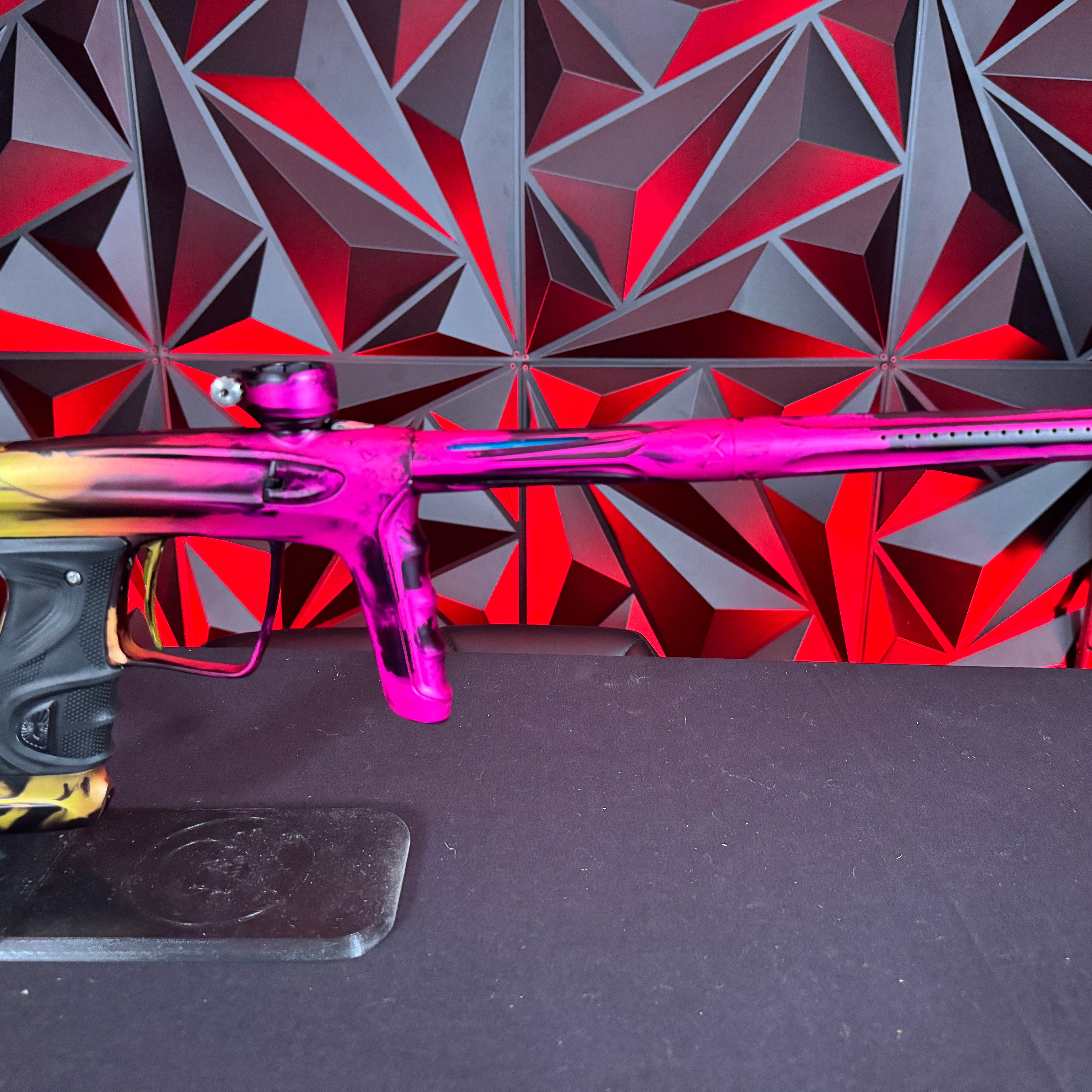 Used DLX Luxe TM40 Paintball Gun - LE Dust Pink/Yellow Smear