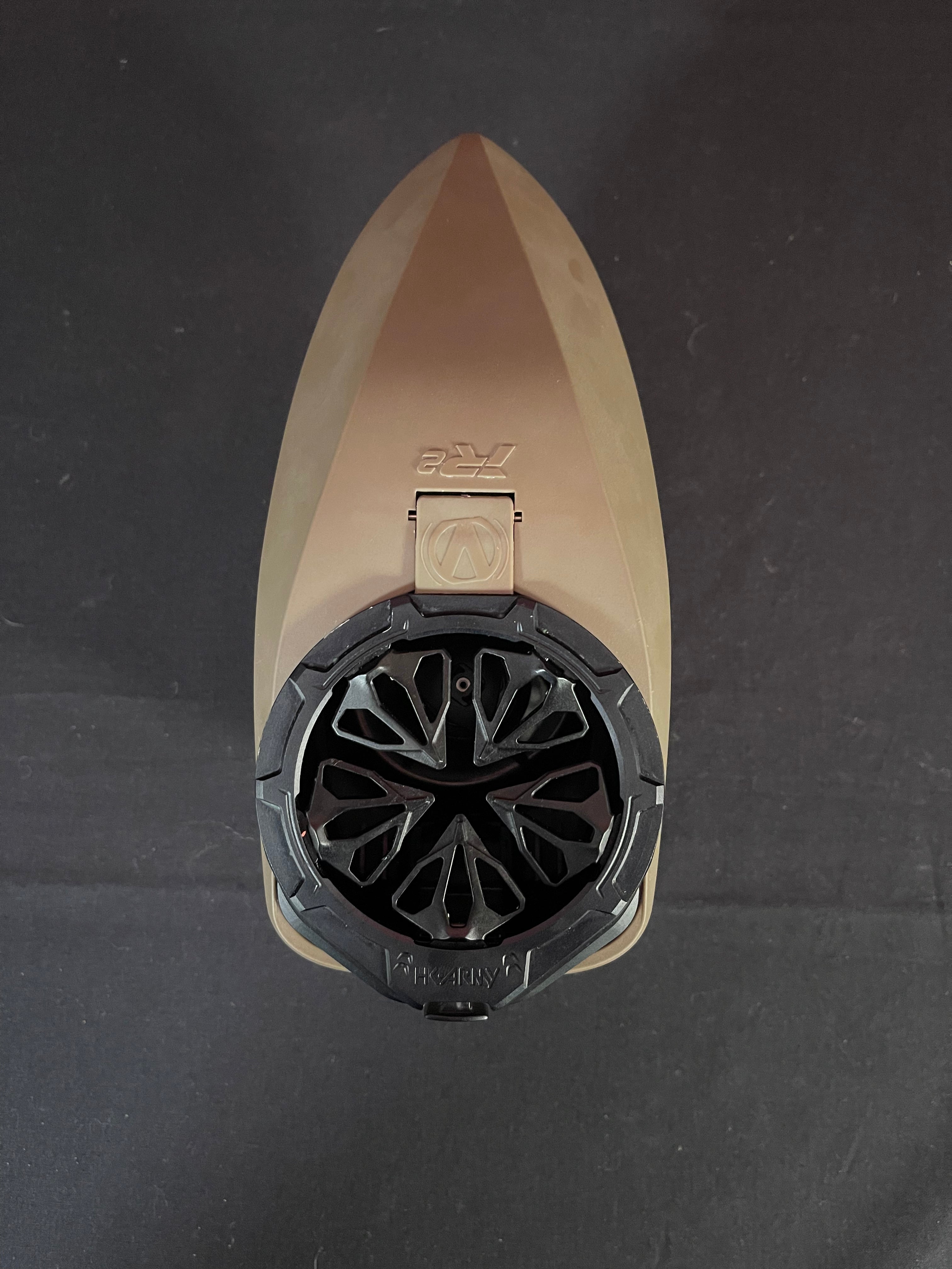 Used Virtue Spire IR2 Paintball Loader - FDE/Black w/HK Army Evo Speedfeed and Spring Ramp