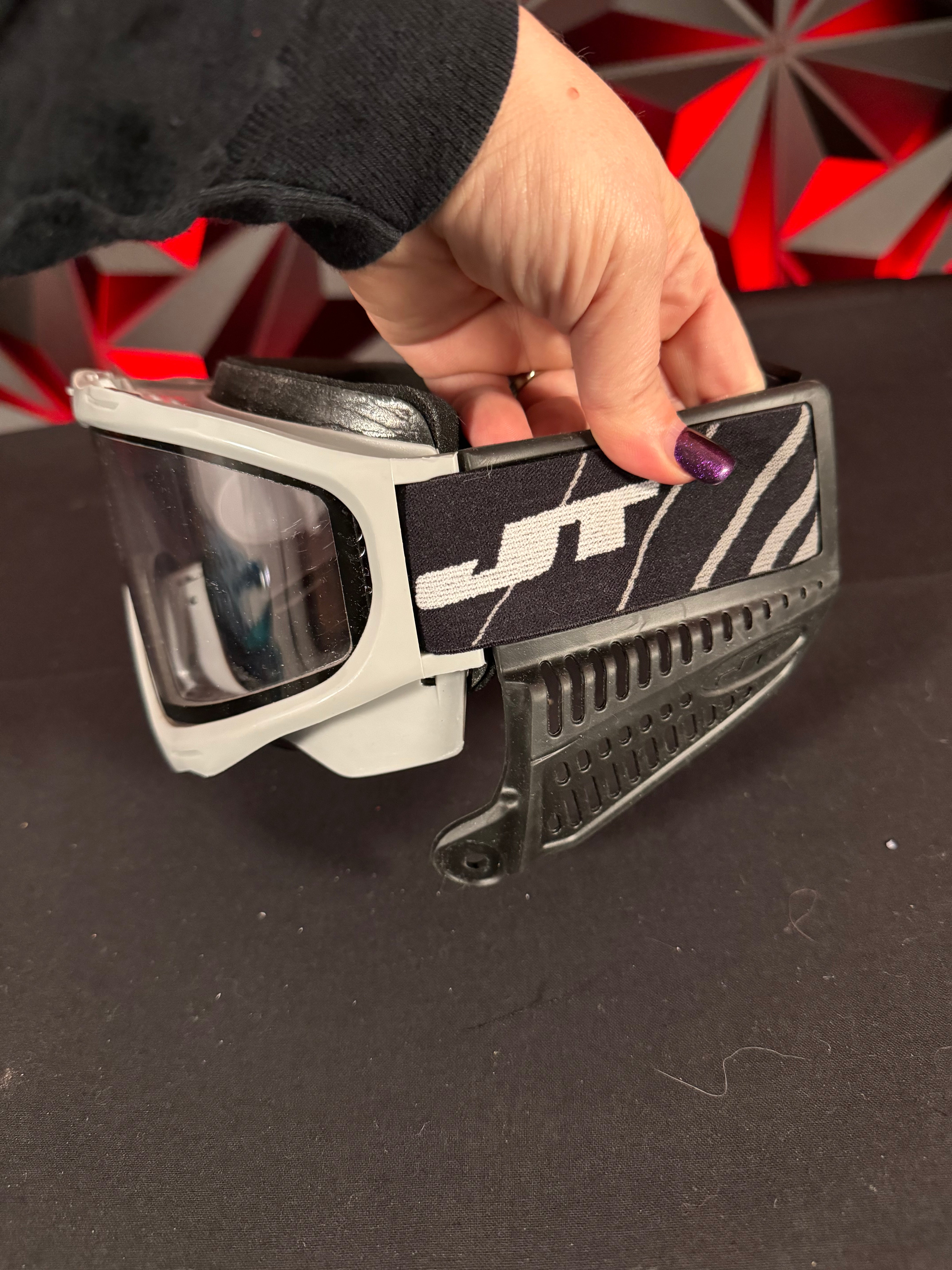 Used JT Proflex Paintball Mask - Grey/Black w/ Clear Lens *Needs Assembled*