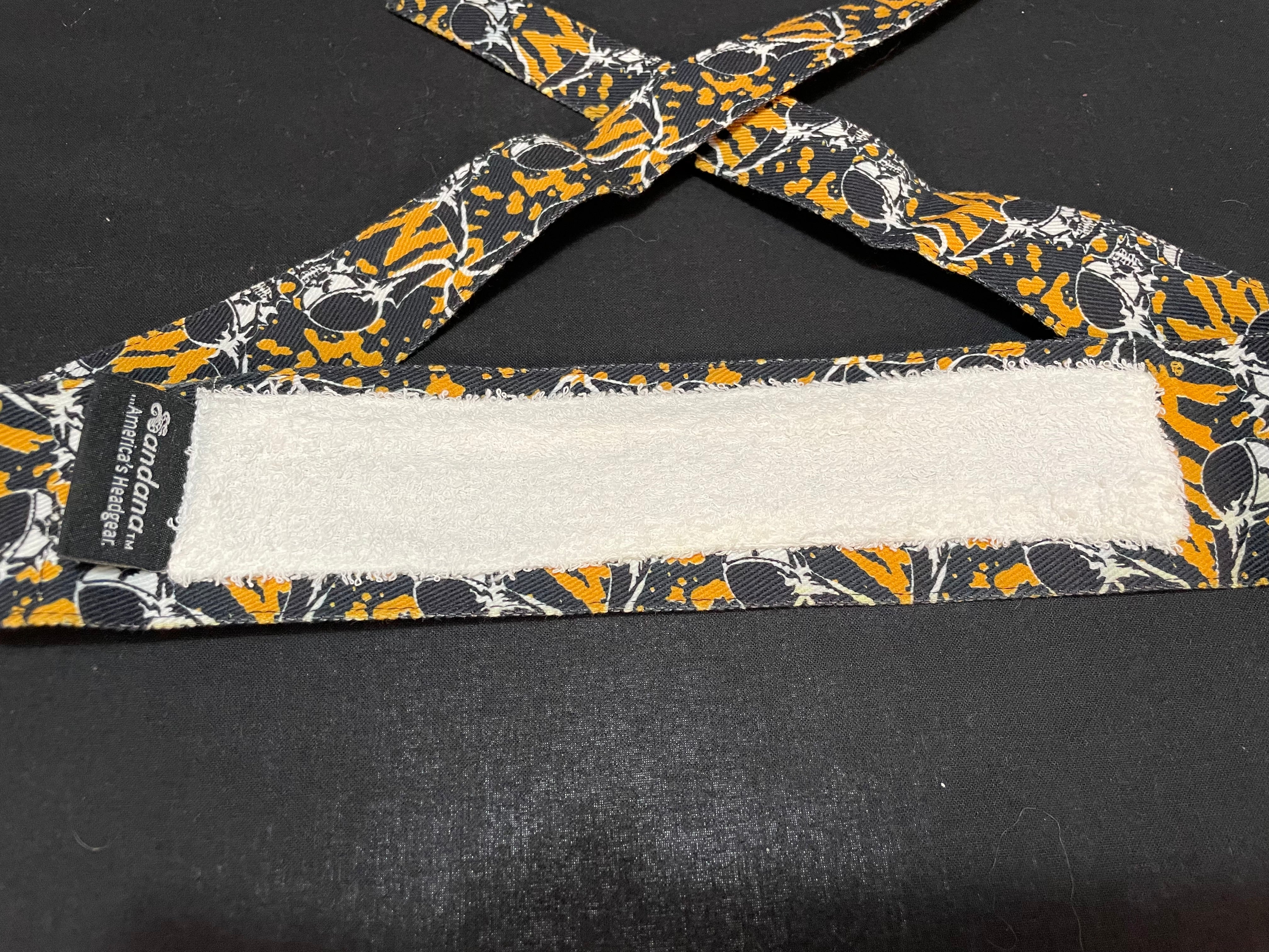 Used Sandana "Flying Skulls" Headband - Yellow/Black
