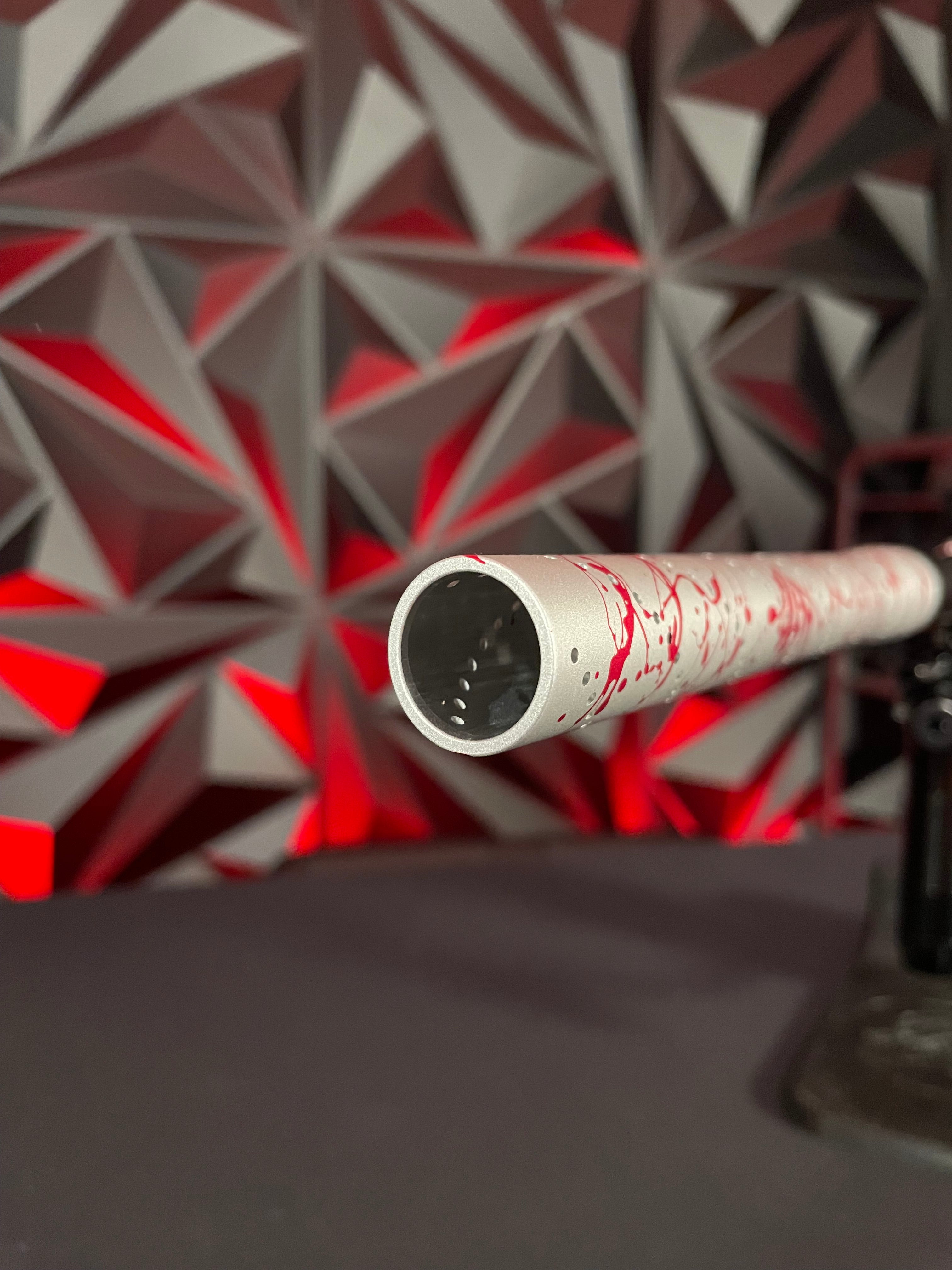 Used Inception Designs Twister Autococker Paintball Gun - Red Splash #128 w/4 Backs & 2 Tips