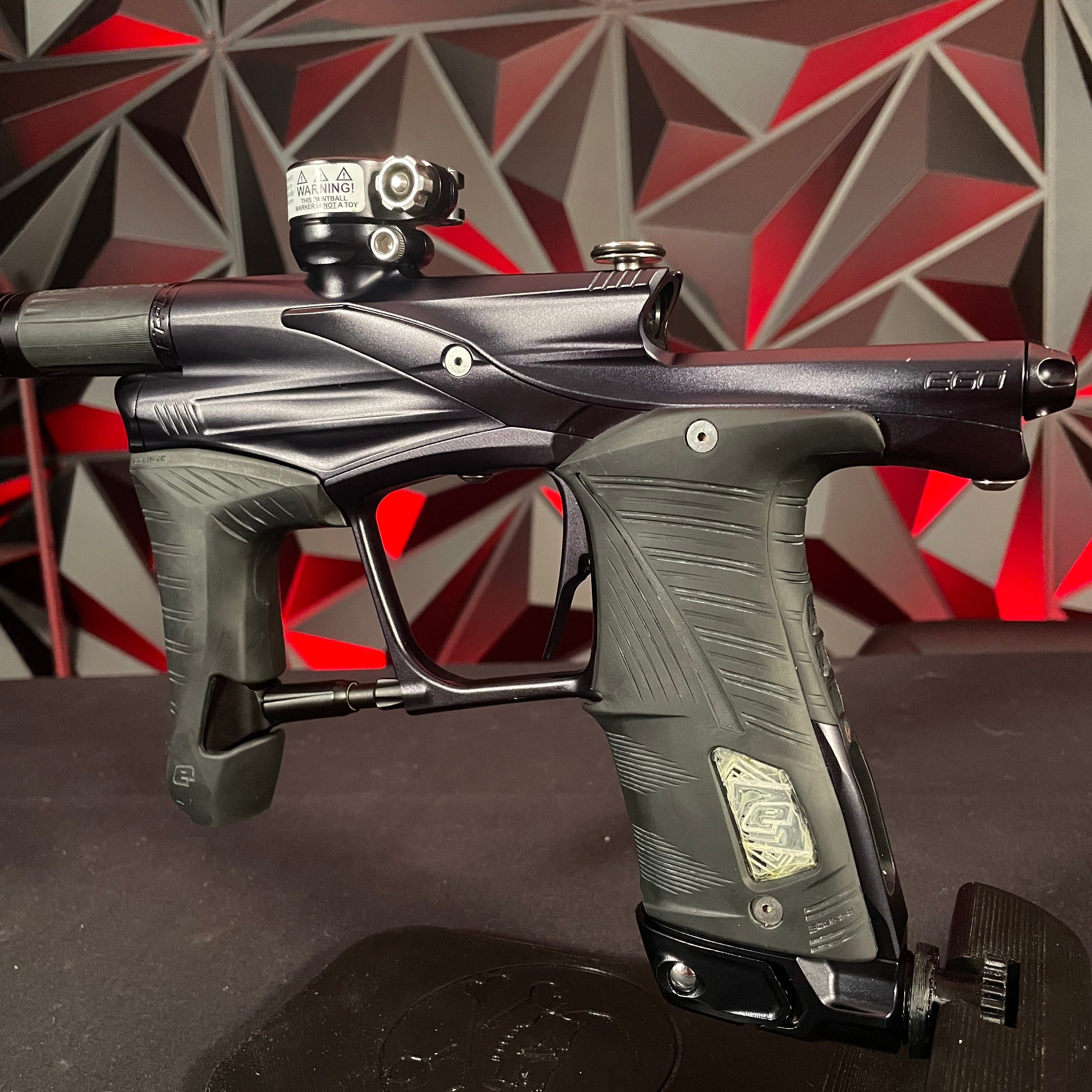 Used Planet Eclipse LV1.6 Paintball Gun - Midnight w/ 3 FL Inserts and Carbon Fiber Tip