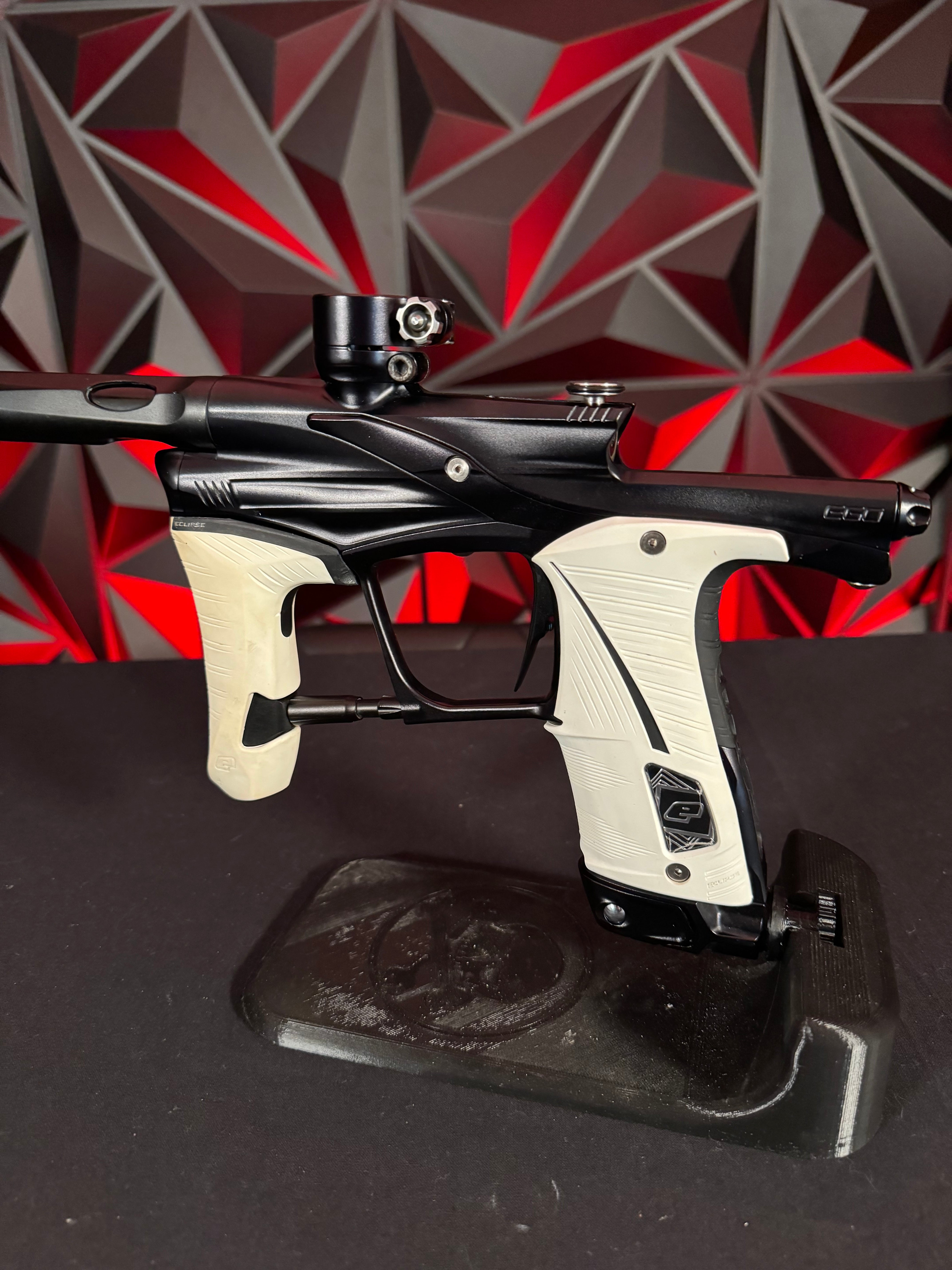 Used Planet Eclipse Lv1.6 Paintball Gun - Midnight w/Shaft FR Barrel Back w/Custom Anno Core Tip (Silver Black Splash)