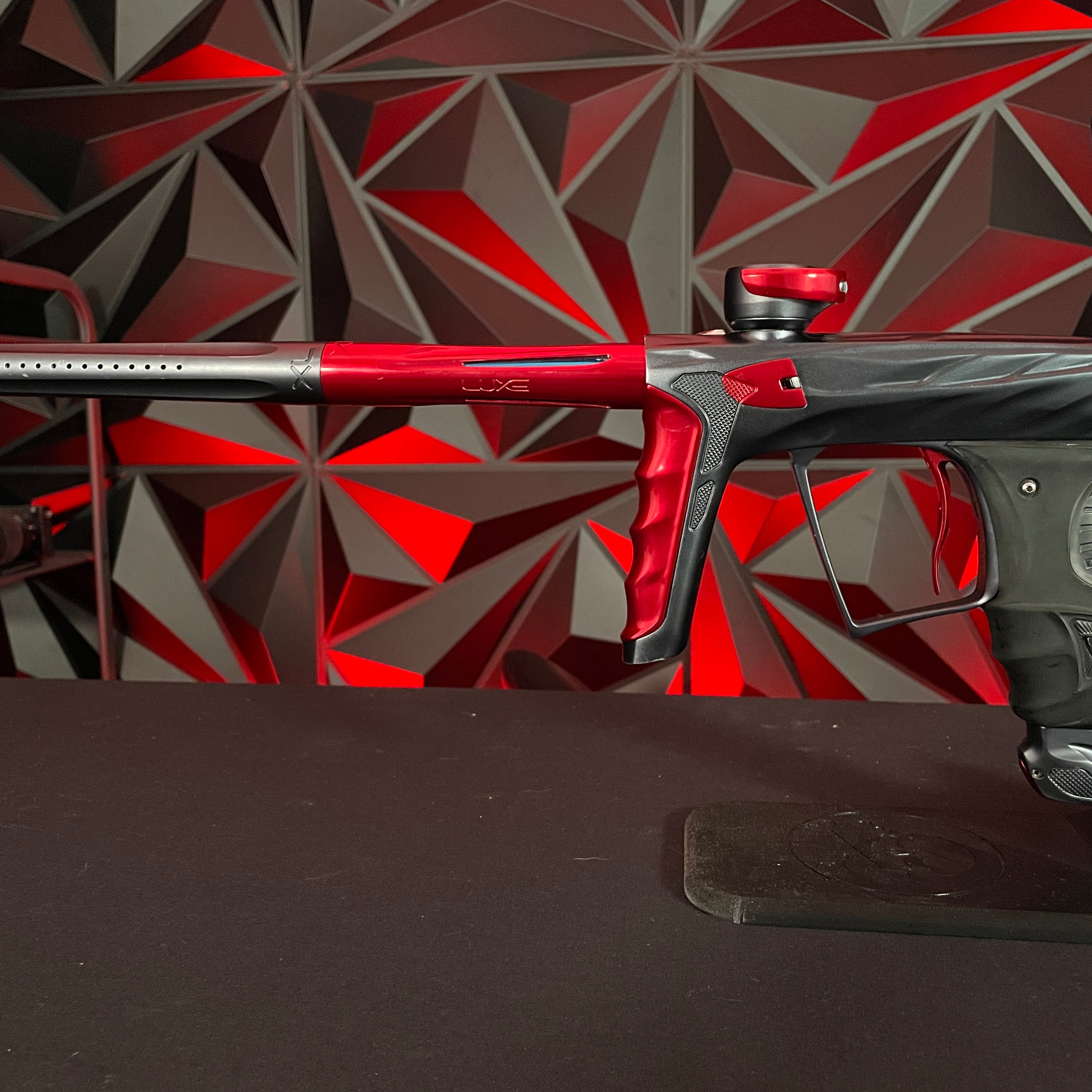 Used DLX Luxe X A51 Paintball Gun - Pewter/ Red