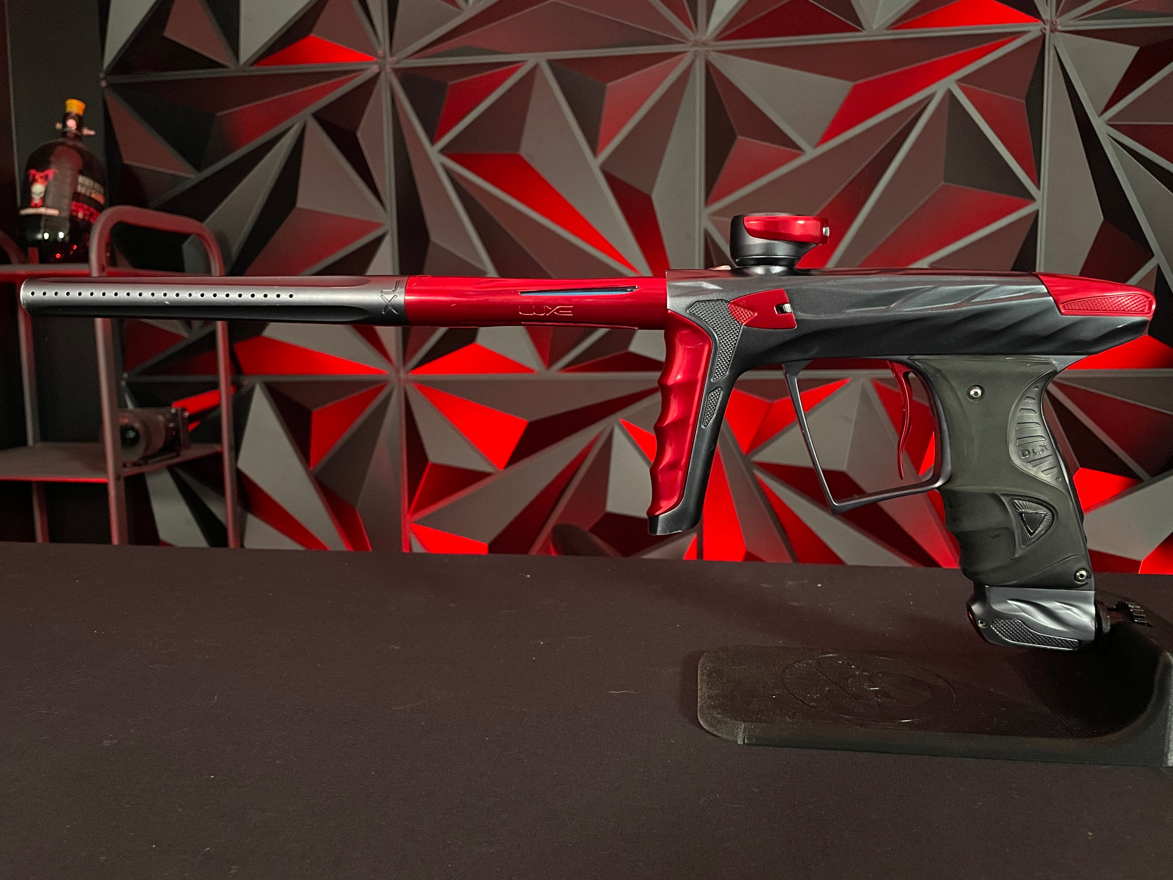 Used DLX Luxe X A51 Paintball Gun - Pewter/ Red