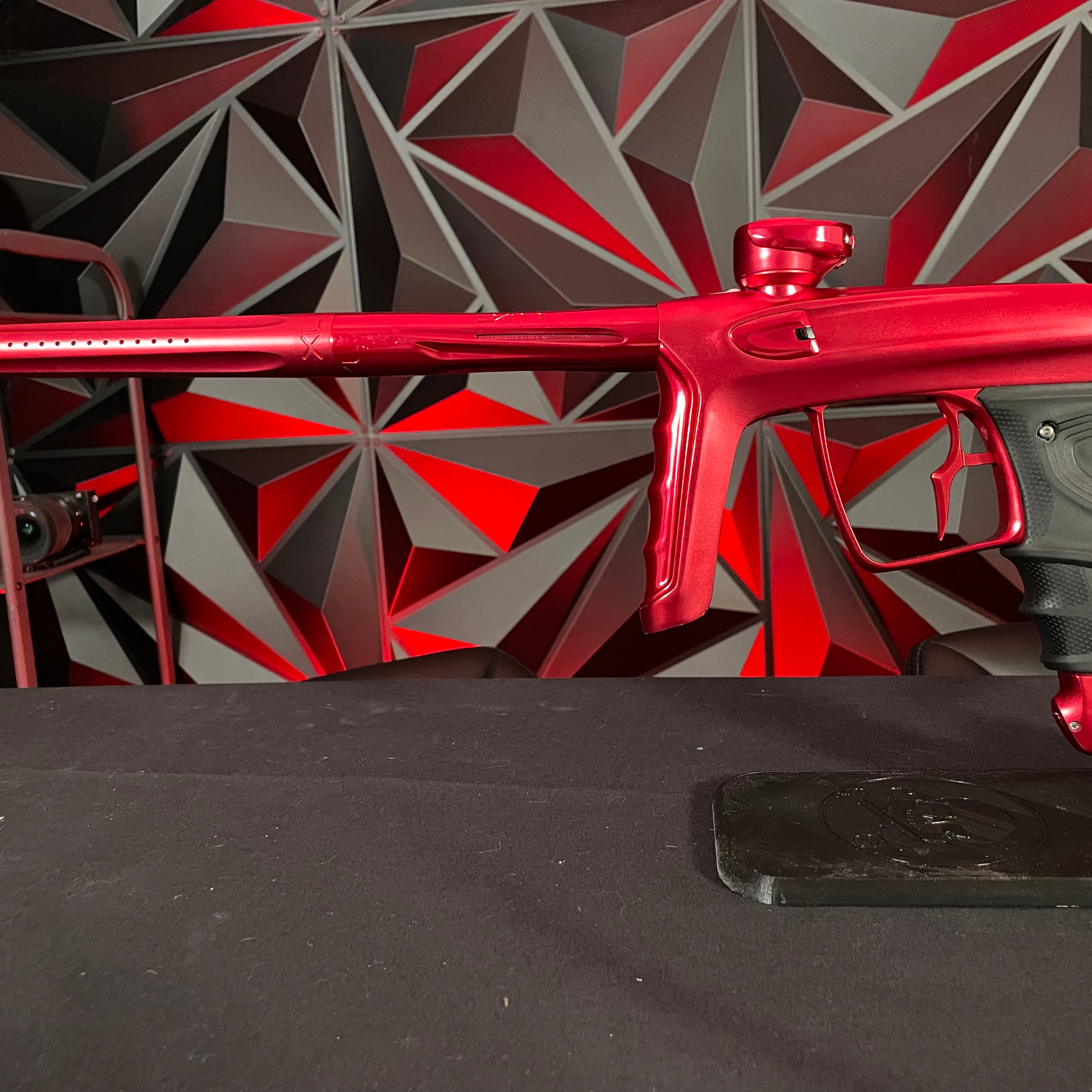 Used DLX Luxe TM40 Paintball Gun - Dust Red / Gloss Red w/Infamous Deuce Trigger