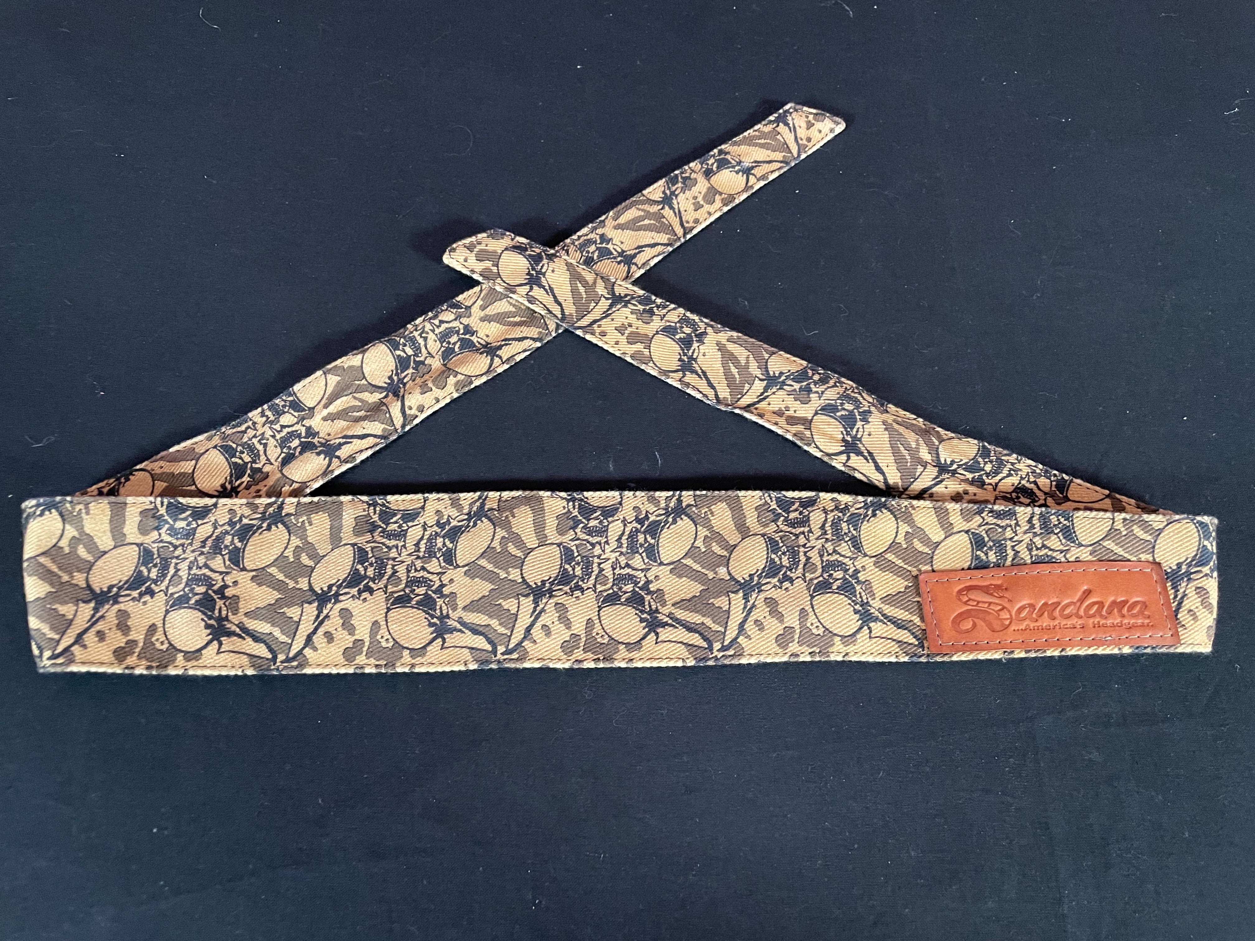 Used Sandana"Fly Skulls" Headband - Tan/Brown