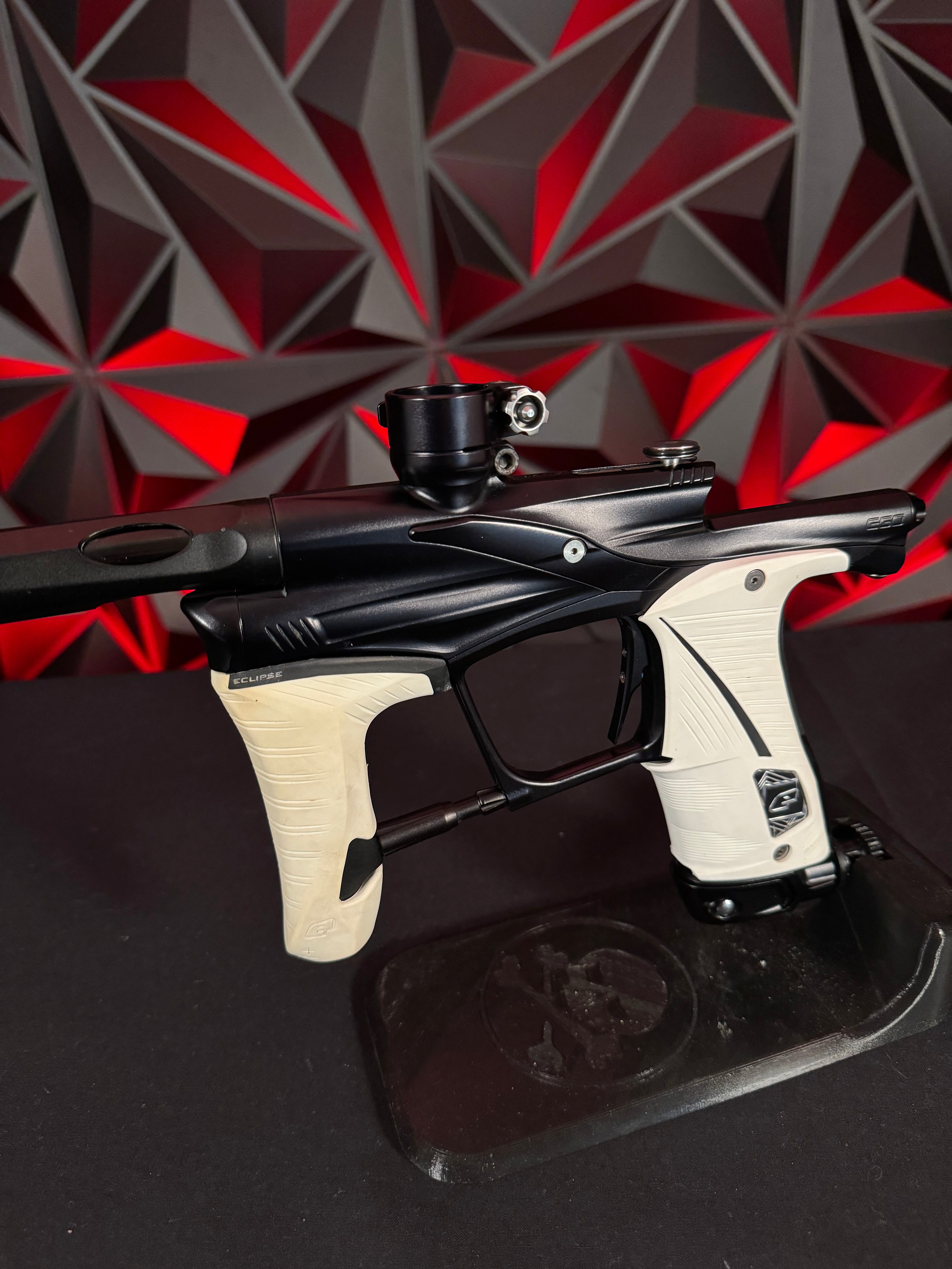 Used Planet Eclipse Lv1.6 Paintball Gun - Midnight w/Shaft FR Barrel Back w/Custom Anno Core Tip (Silver Black Splash)