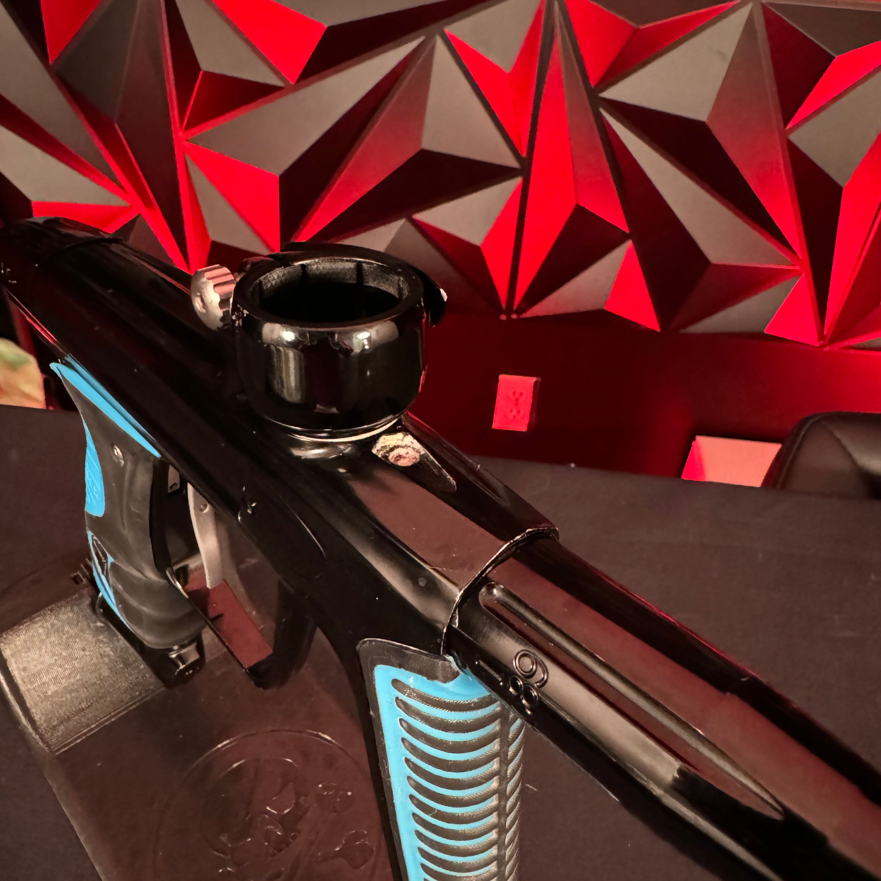 Used DLX Luxe X Paintball Gun - Black w/ Blue Grips