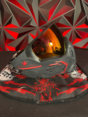 Used Bunker Kings CMD Paintball Mask - Black Demon w/ Soft Goggle Bag