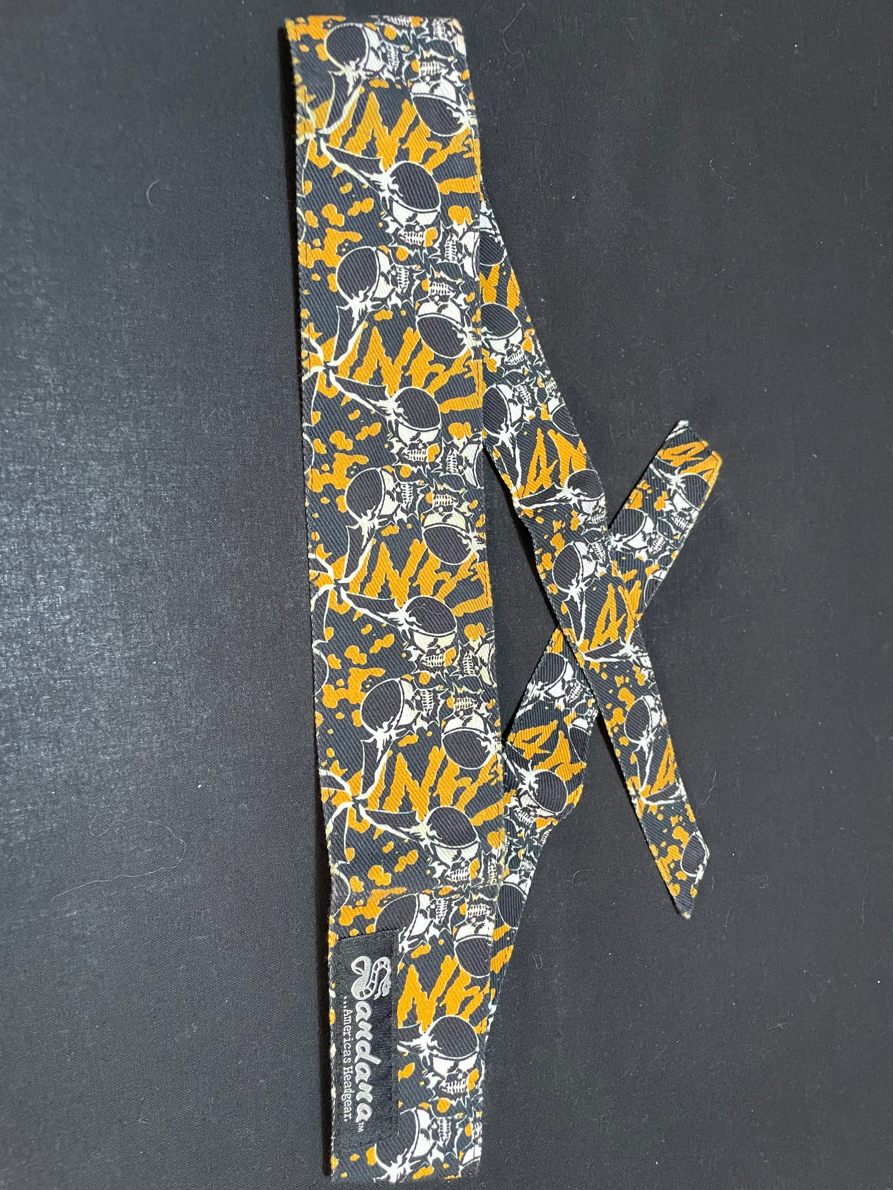 Used Sandana "Flying Skulls" Headband - Yellow/Black