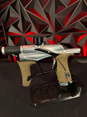 Used Planet Eclipse LV1.5 Paintball Gun - Silver/Black w/FDE Grips, Infamous Silencio Tip, FL Back, & Stock Barrel
