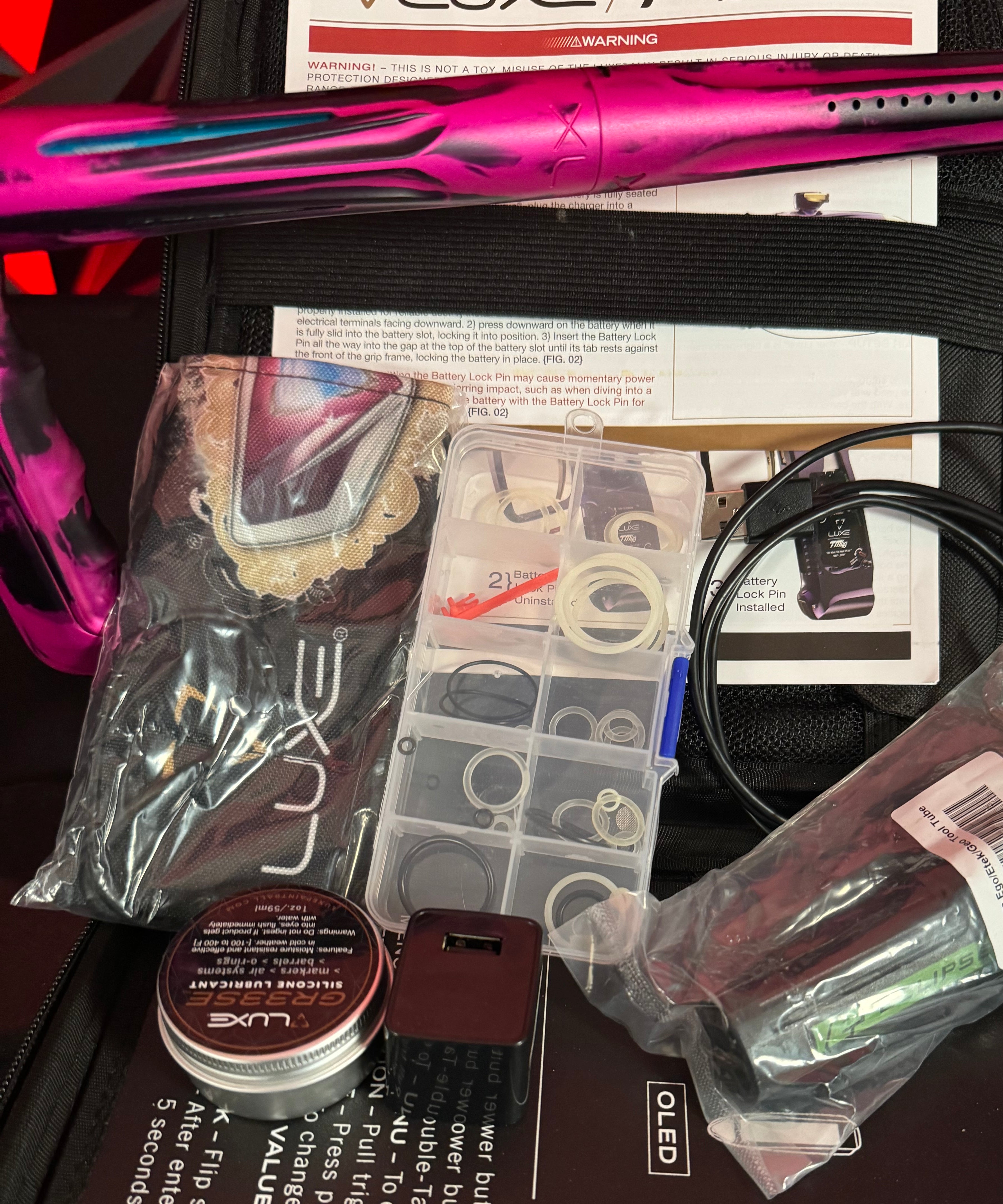 Used DLX Luxe TM40 Paintball Gun - LE Dust Pink/Yellow Smear
