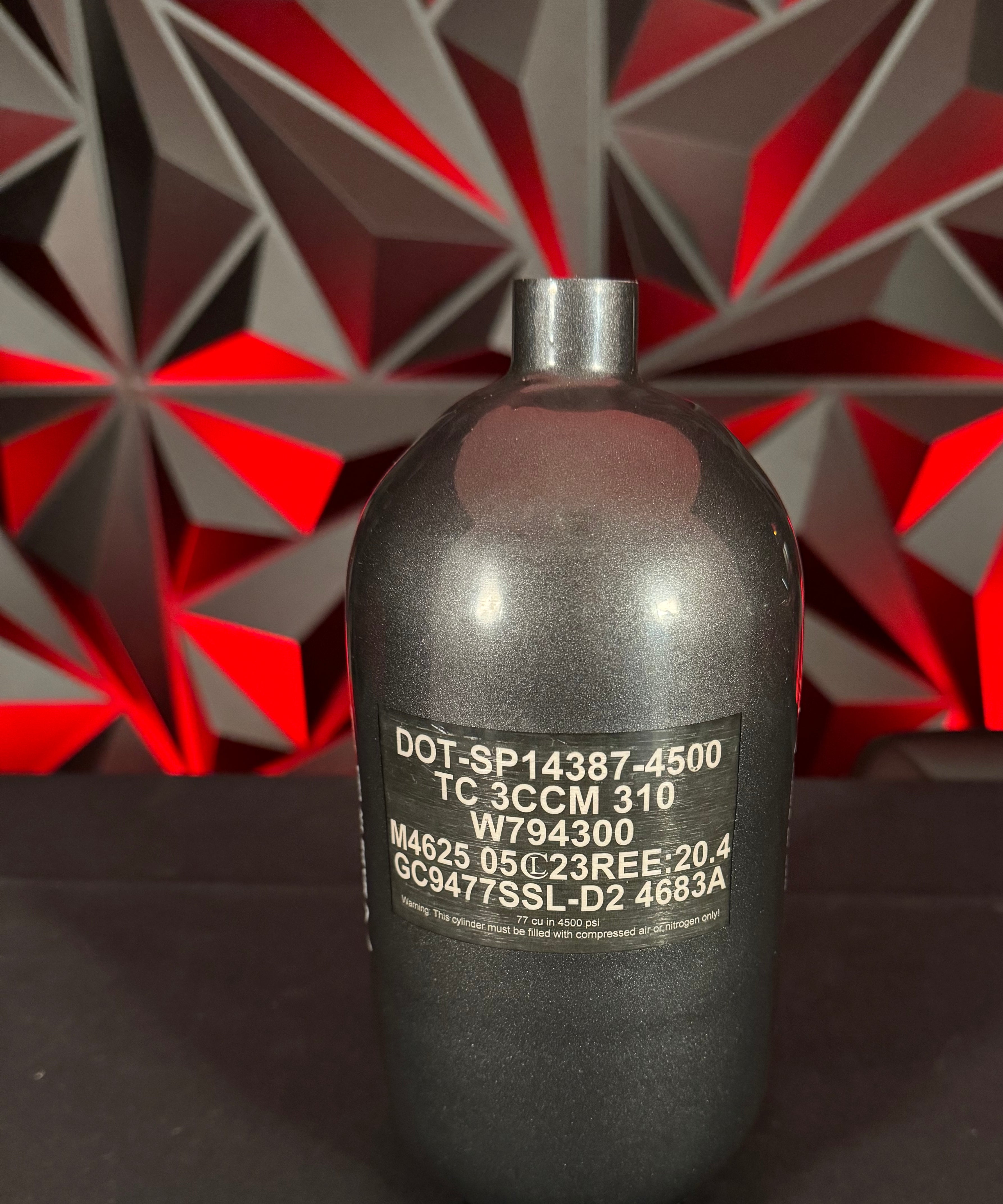 Used Ninja SL2 77/4500 Paintball Tank - Gunsmoke *BOTTLE ONLY*