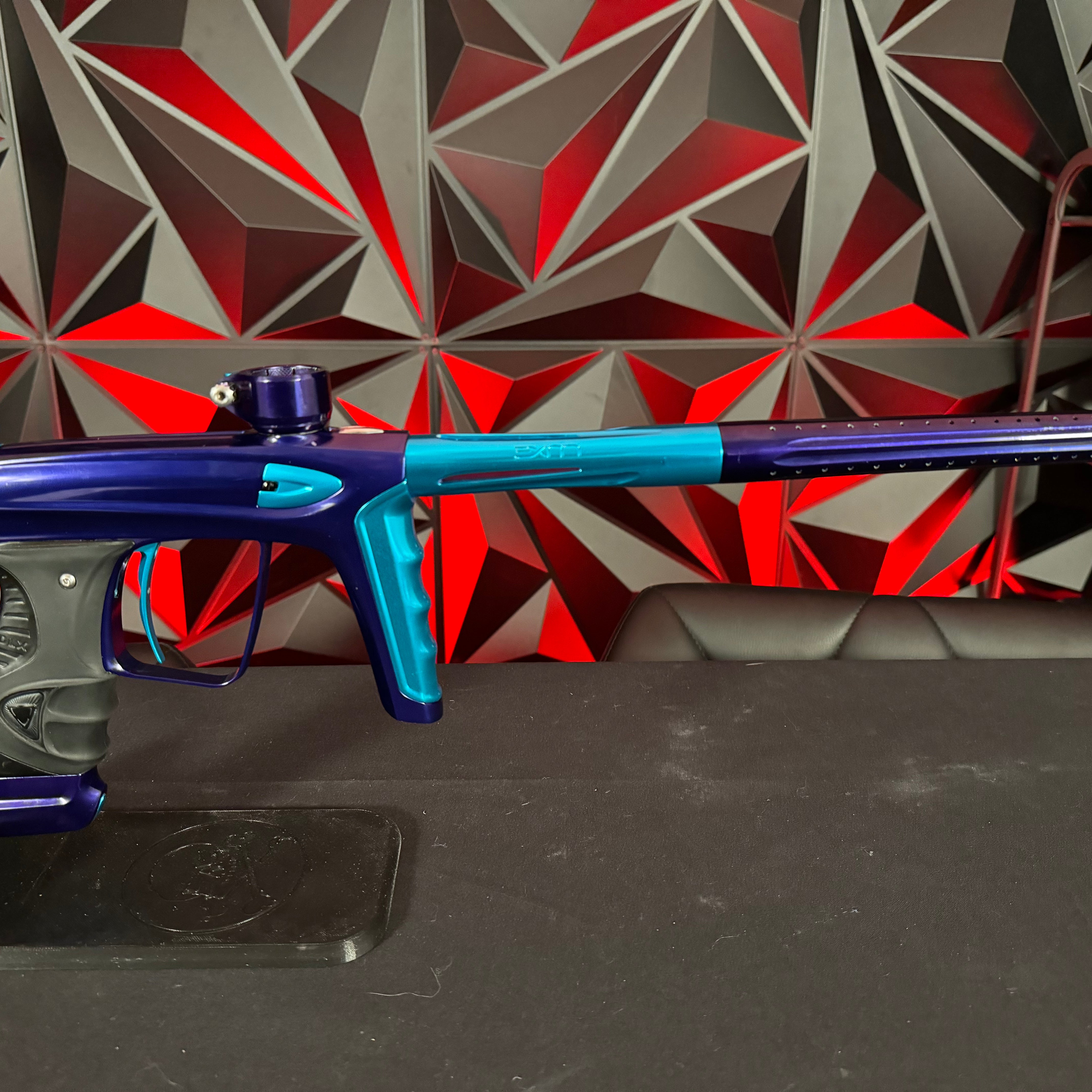 Used DLX Luxe Ice Paintball Gun - Polished Purple / Polished Teal w/ 5 Freak Inserts