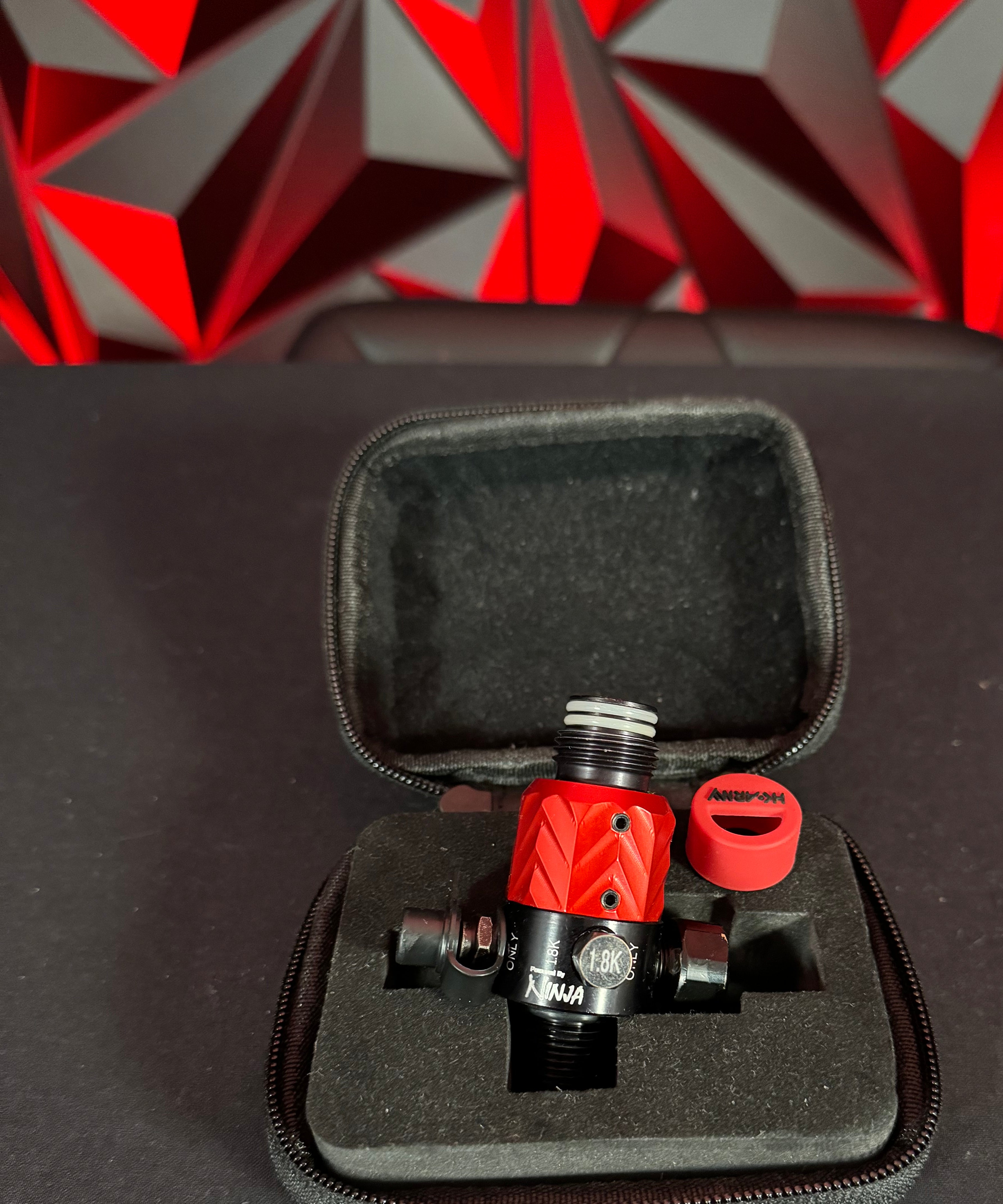 Used HK Army Aerolite Elite Pro Fossil Regulator - Red w/ HK Army Reg Case