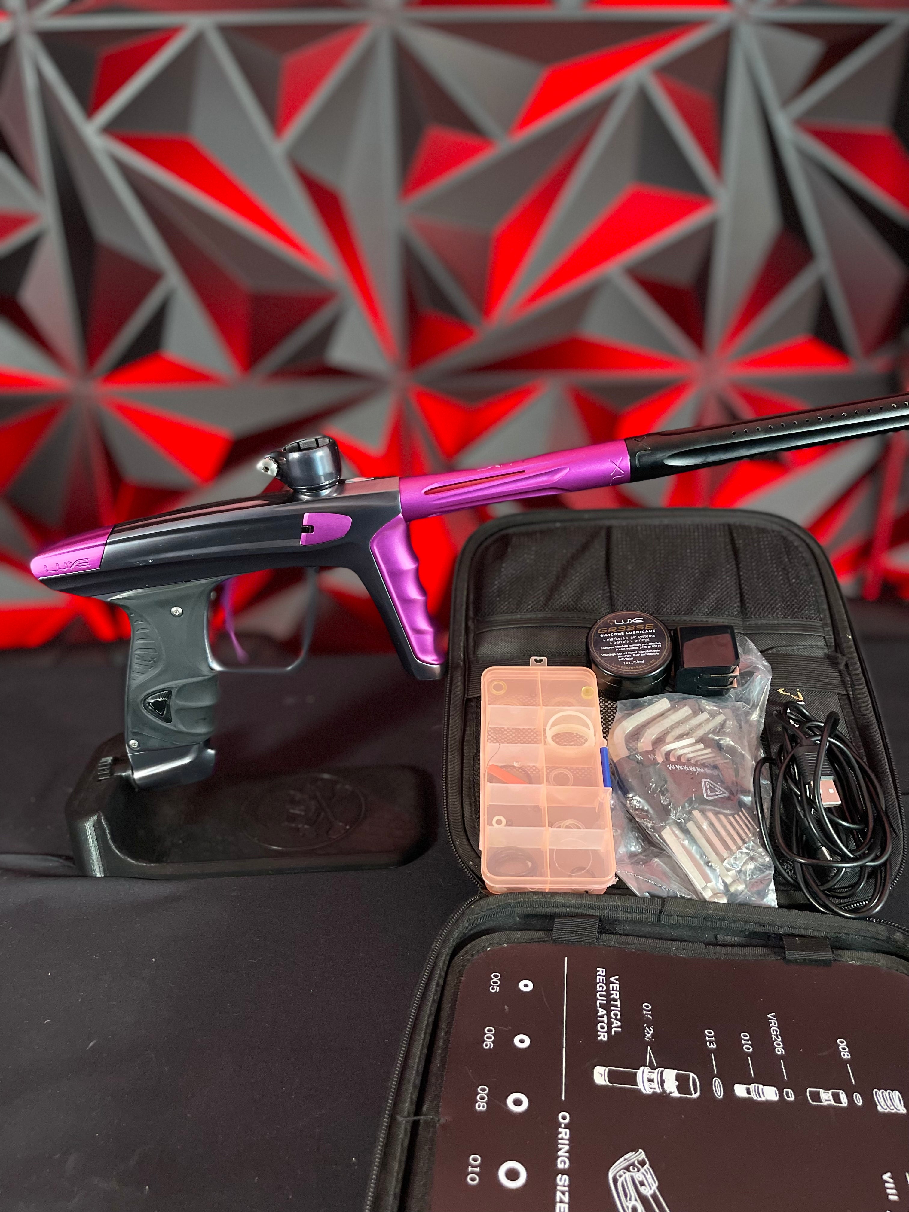 Used DLX Luxe X Paintball Gun - Pewter / Purple