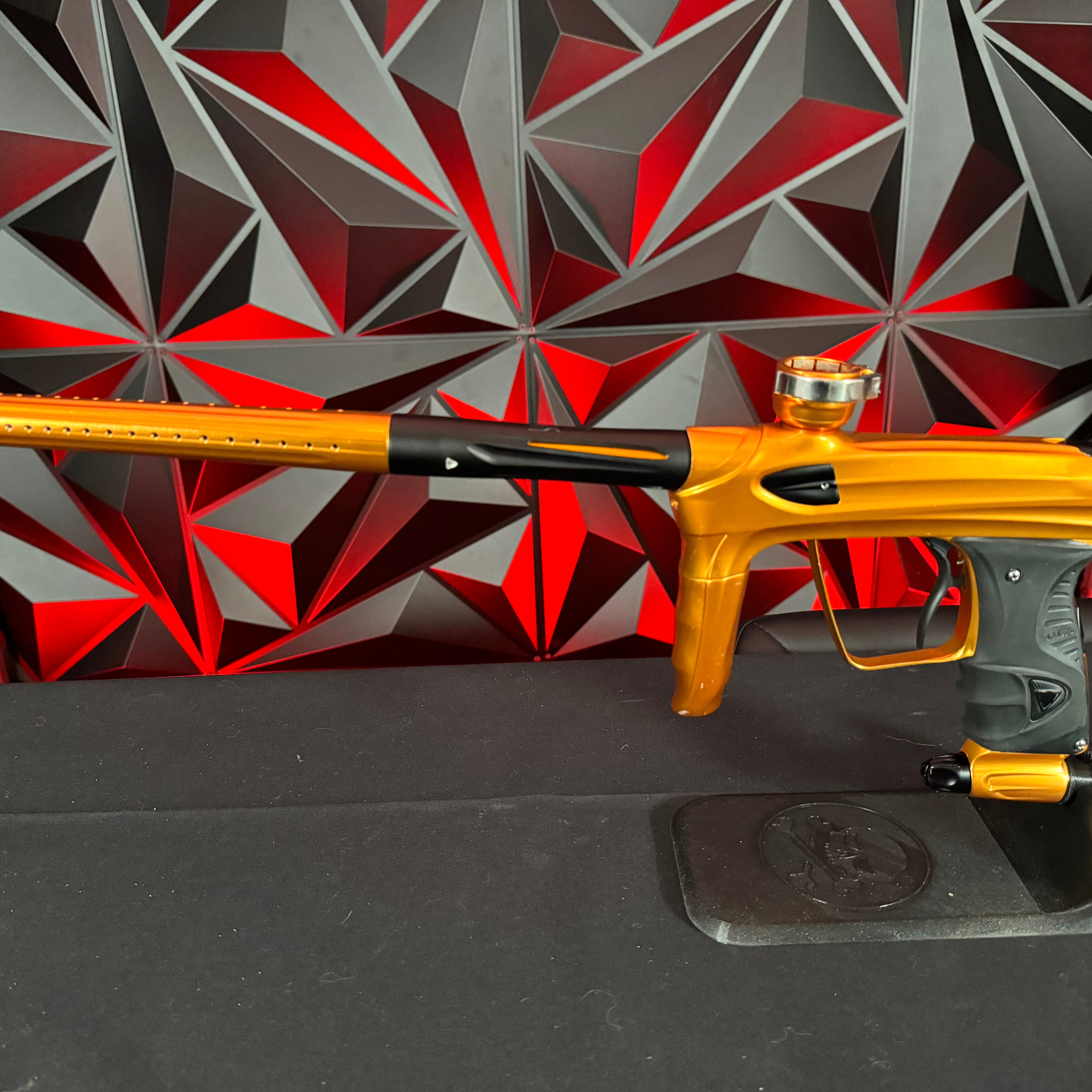 Used DLX Luxe 1.5 Paintball Gun - Polished Orange/Black w/2.0 Bolt