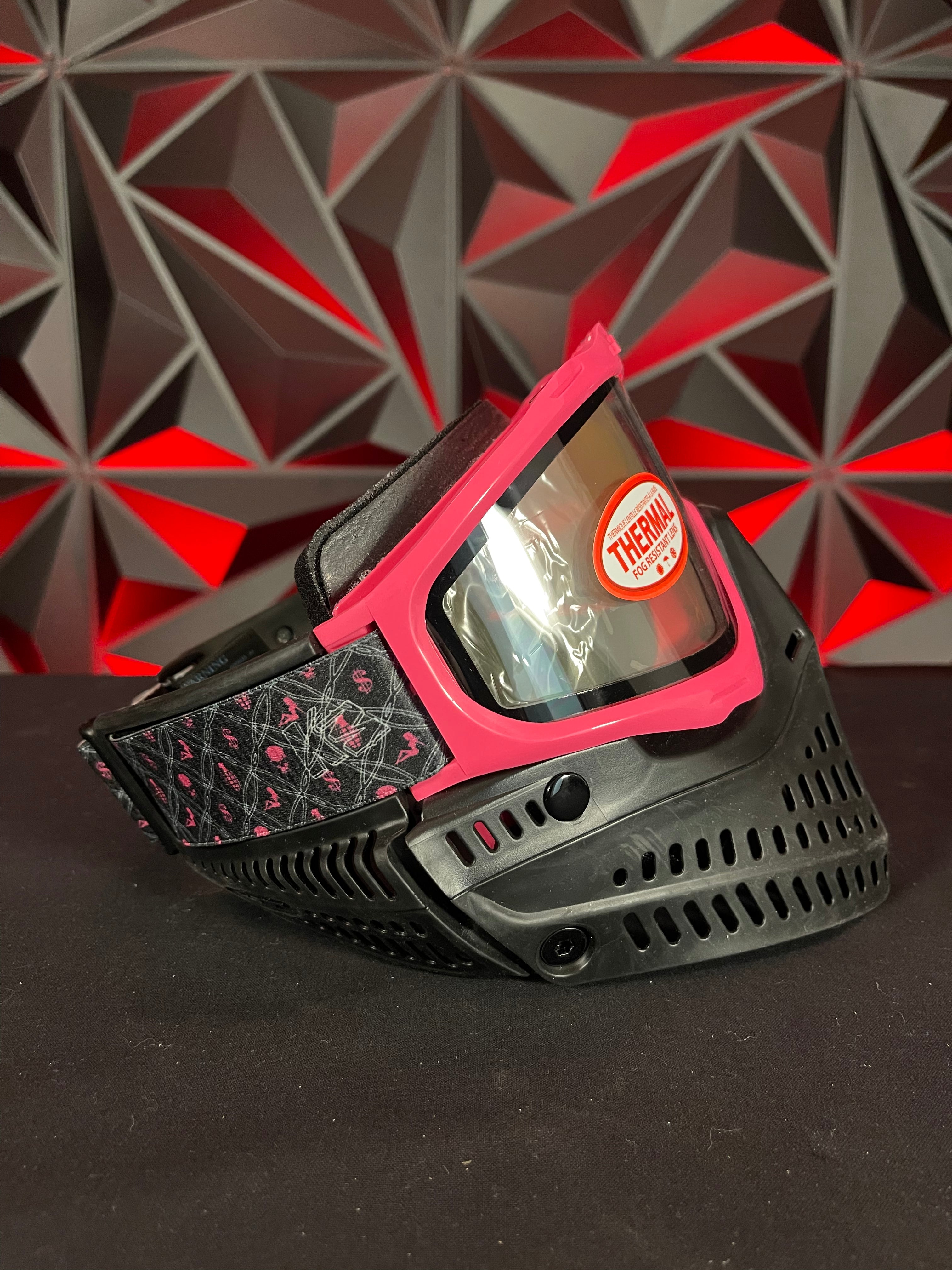 Used JT Proflex Mask - Custom Build - Black/Pink w/ 2 Lenses, Visor, Original Box & Soft Goggle Bag