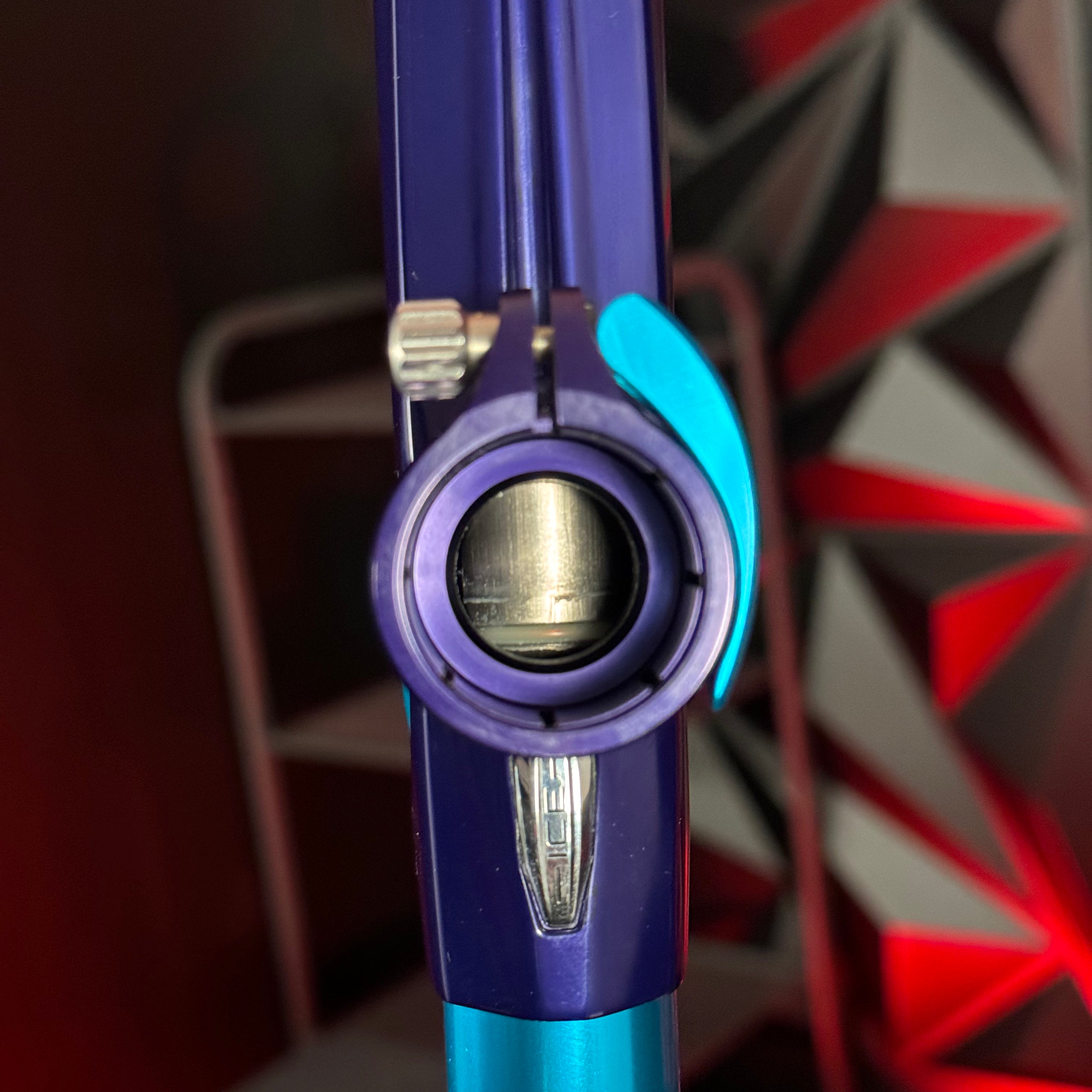 Used DLX Luxe Ice Paintball Gun - Polished Purple / Polished Teal w/ 5 Freak Inserts