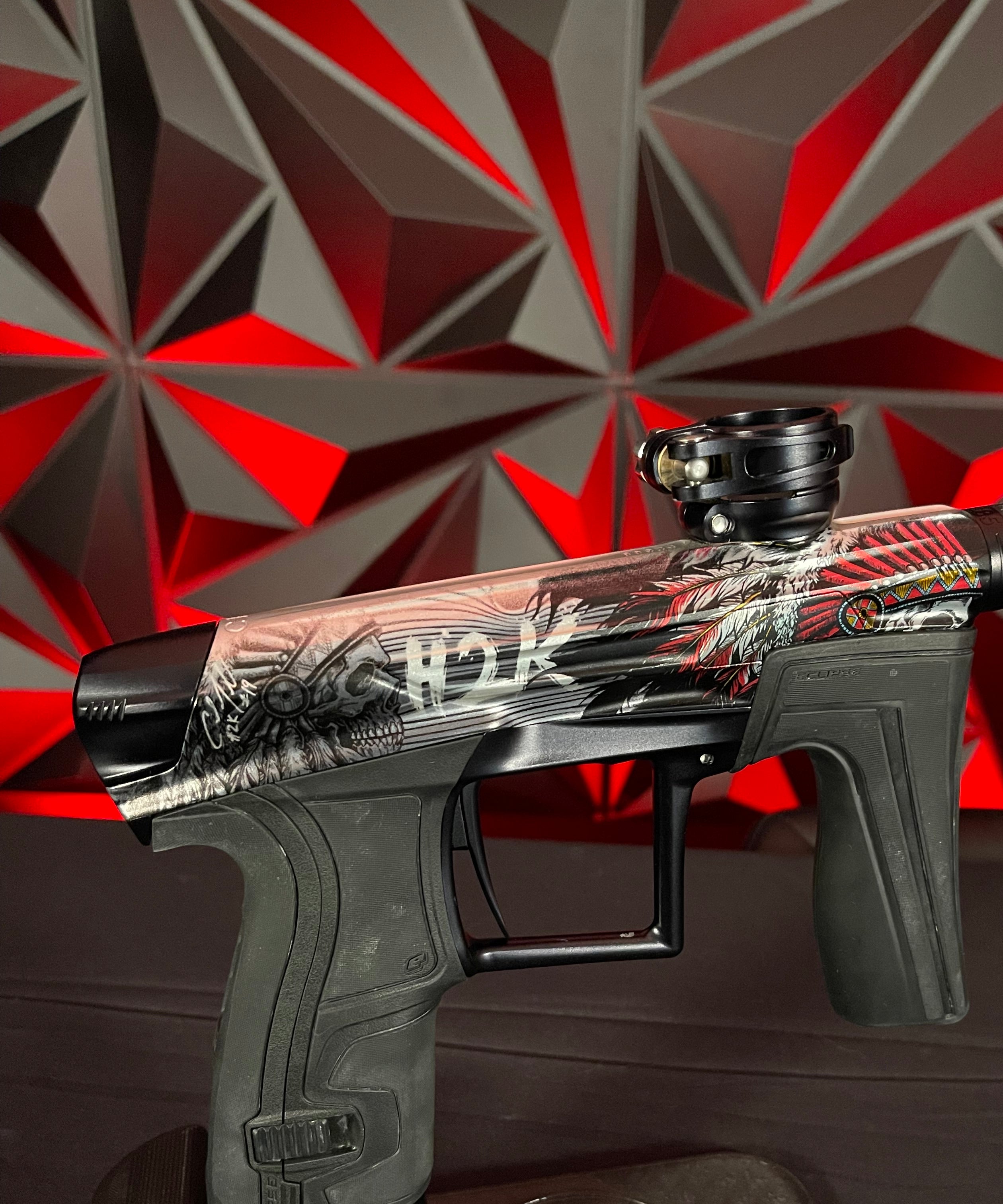 Used Planet Eclipse Geo 4 Paintball Gun - H2K w/Signed Case, 3 FL Inserts, & 2 Triggers