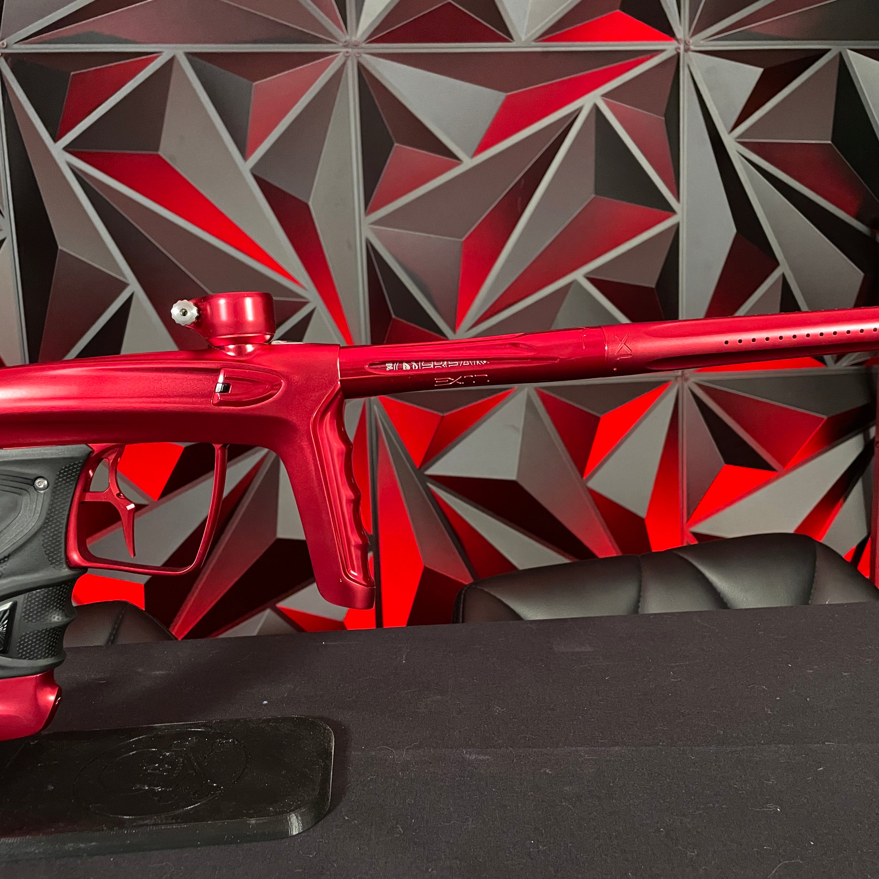 Used DLX Luxe TM40 Paintball Gun - Dust Red / Gloss Red w/Infamous Deuce Trigger