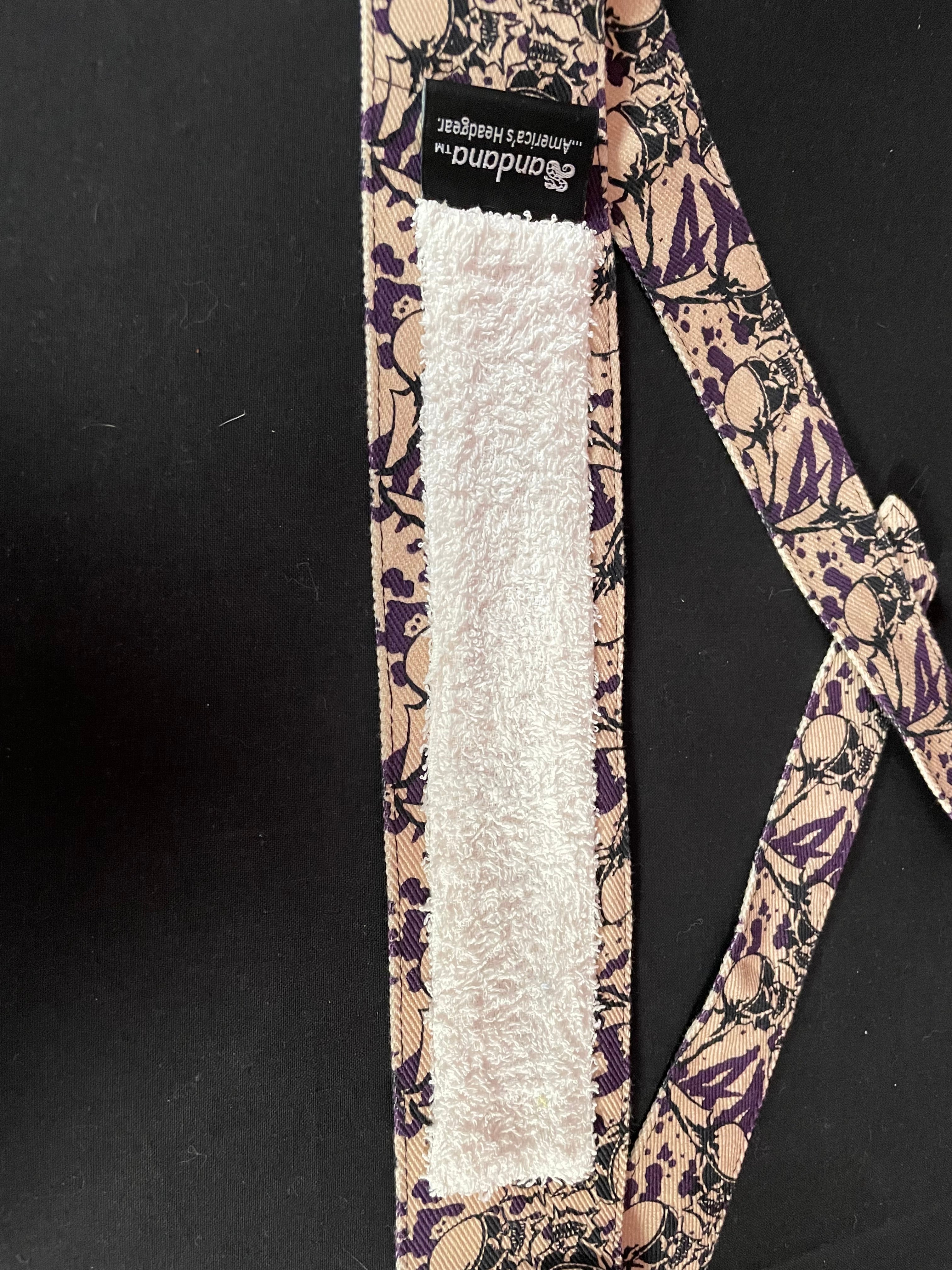 Used Sandana "Flying Skulls" Headband - Light Tan/Purple