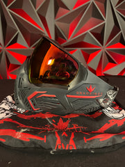 Used Bunker Kings CMD Paintball Mask - Black Demon w/ Soft Goggle Bag