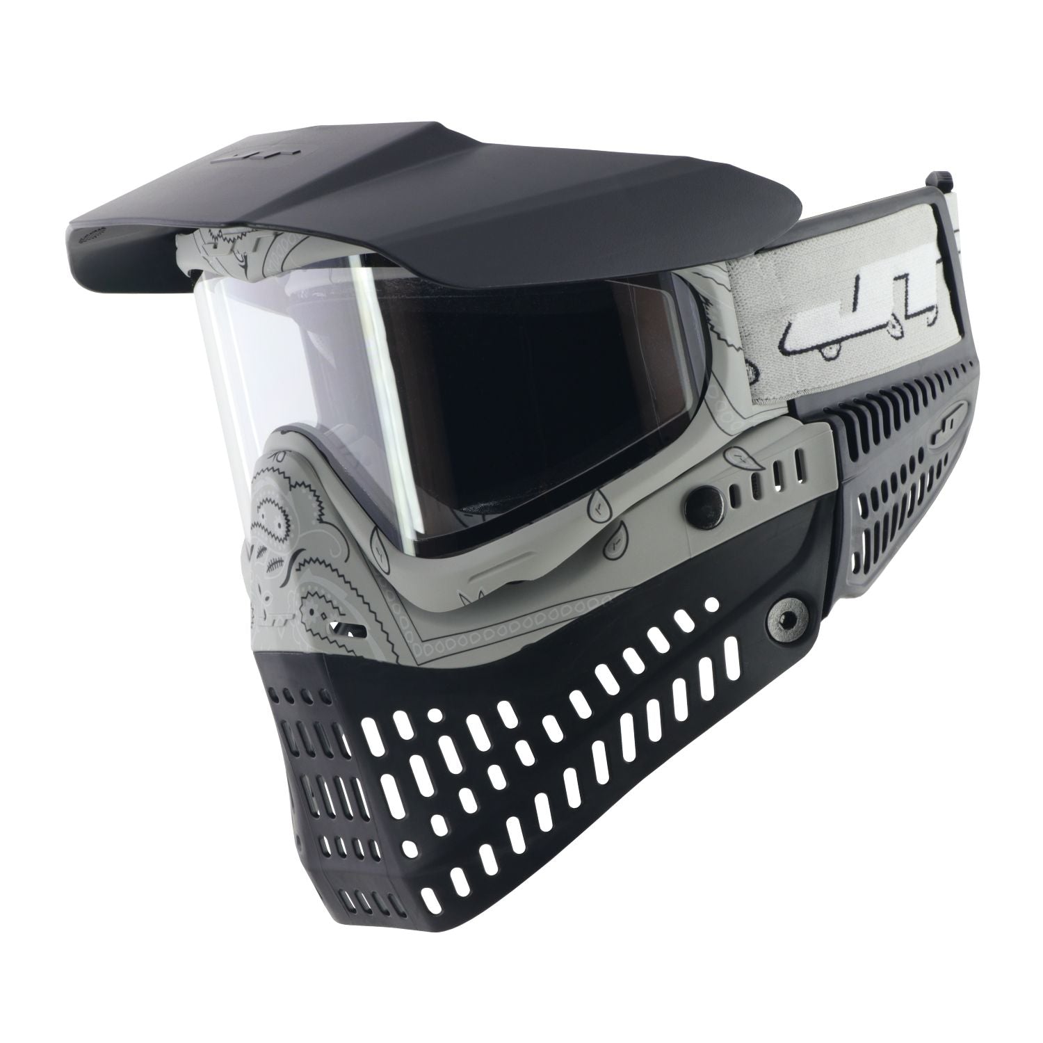 JT Proflex Paintball Mask - LE Bandana Series - Stone Gray w/ Clear & Smoke Lens