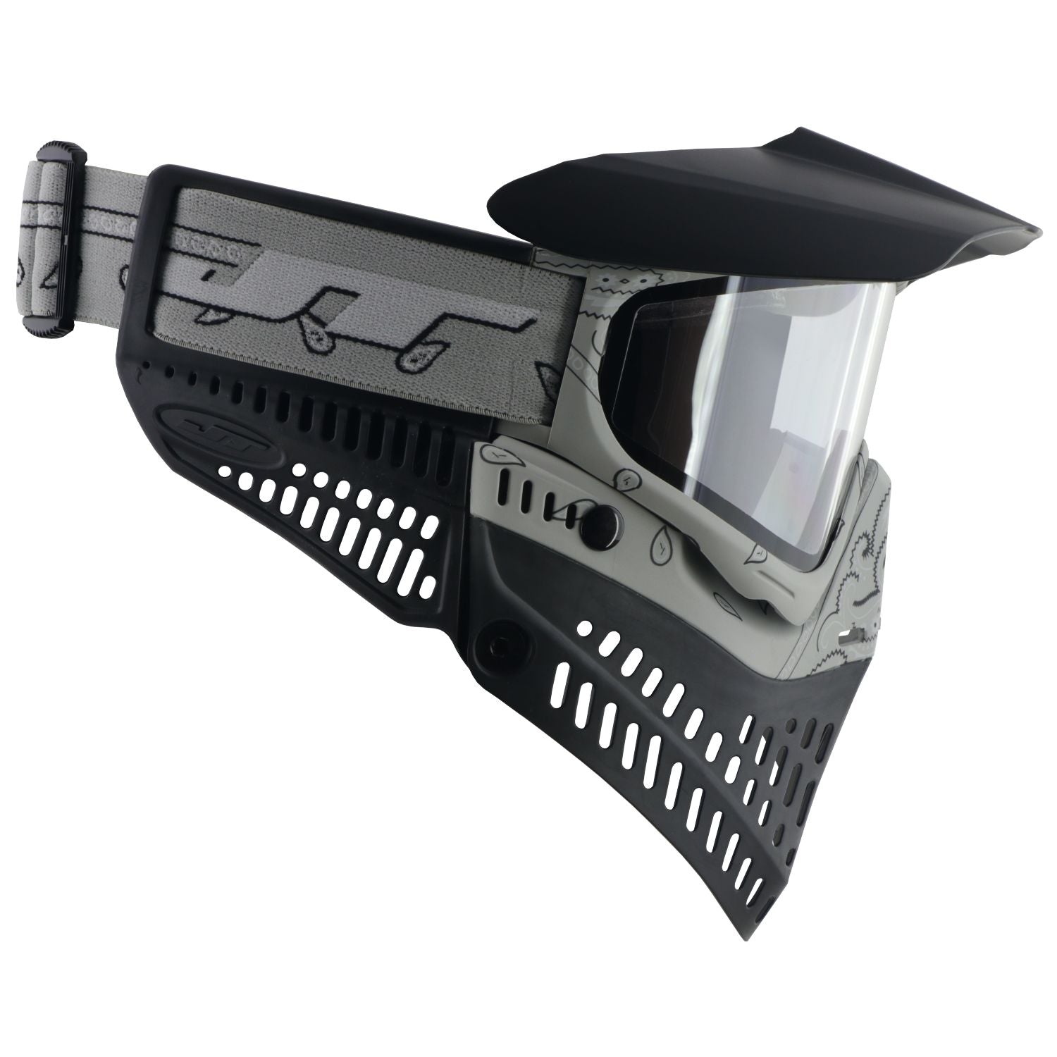 JT Proflex Paintball Mask - LE Bandana Series - Stone Gray w/ Clear & Smoke Lens