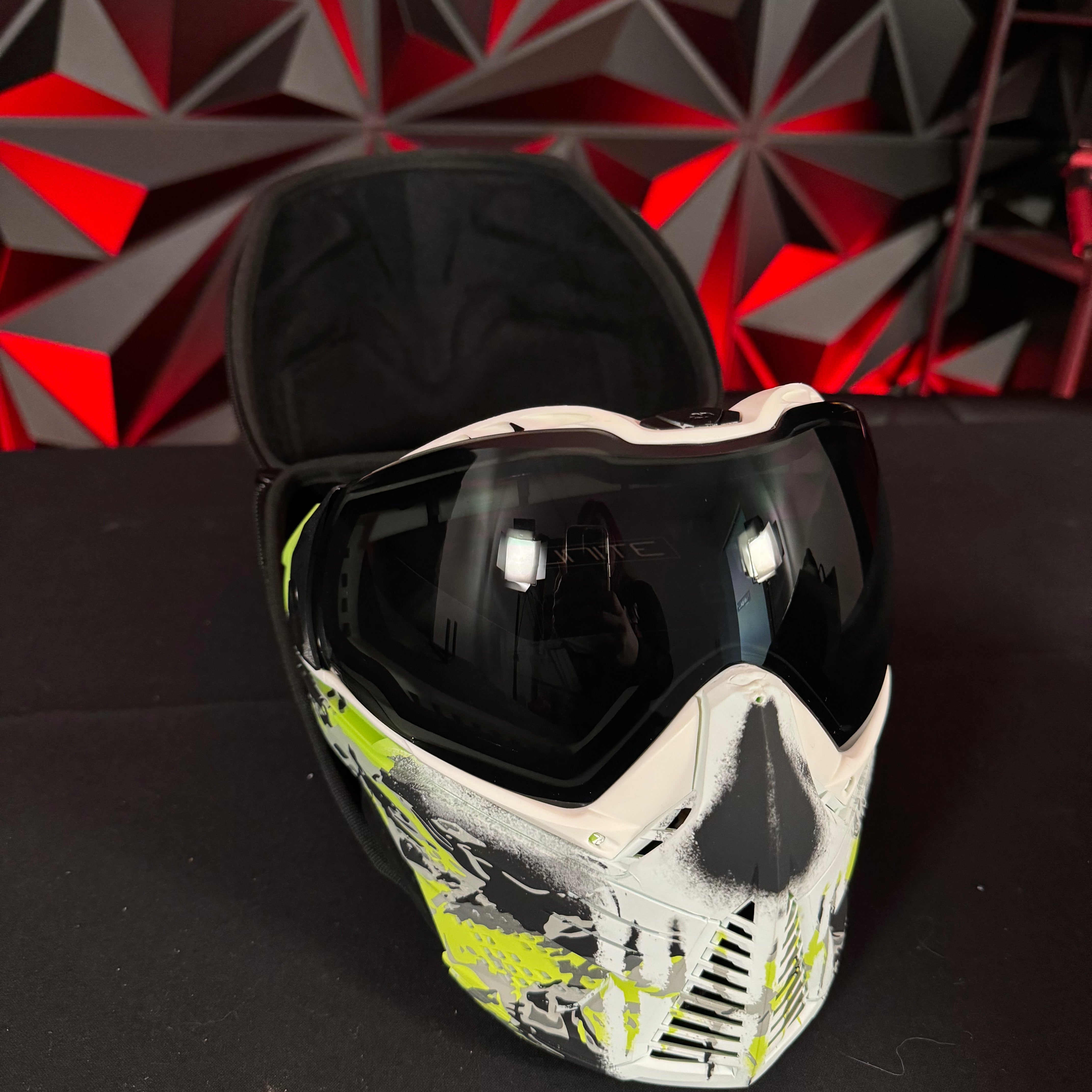 Used Infamous Push Skull Paintball Mask - Skull Volt w/Hard Case