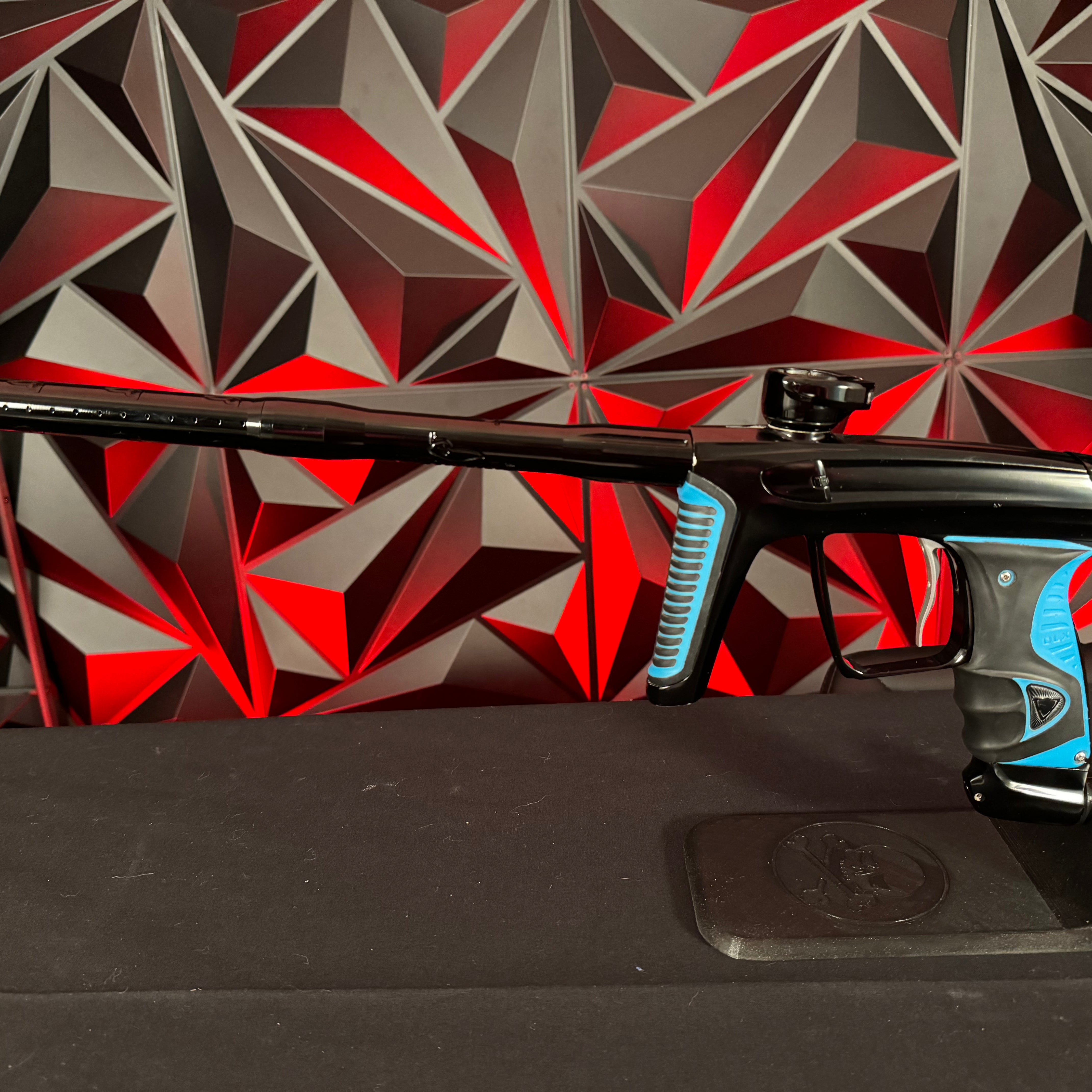 Used DLX Luxe X Paintball Gun - Black w/ Blue Grips
