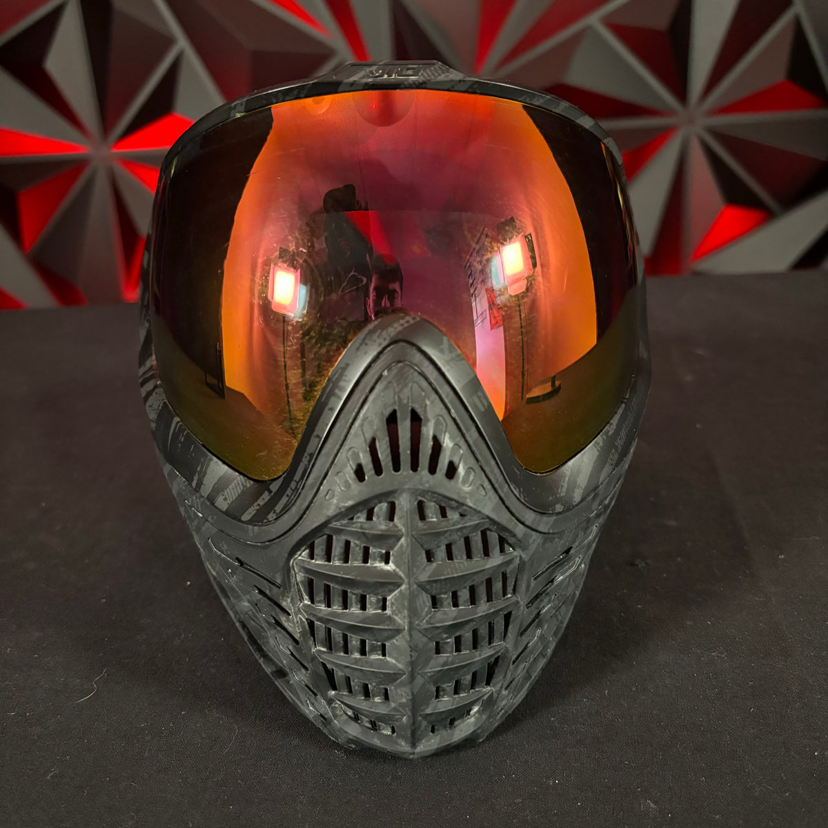 Maschera Paintball Virtue VIO Contour - Fondo Nero/Arancione/Lime (Usato, Buone Condizioni)