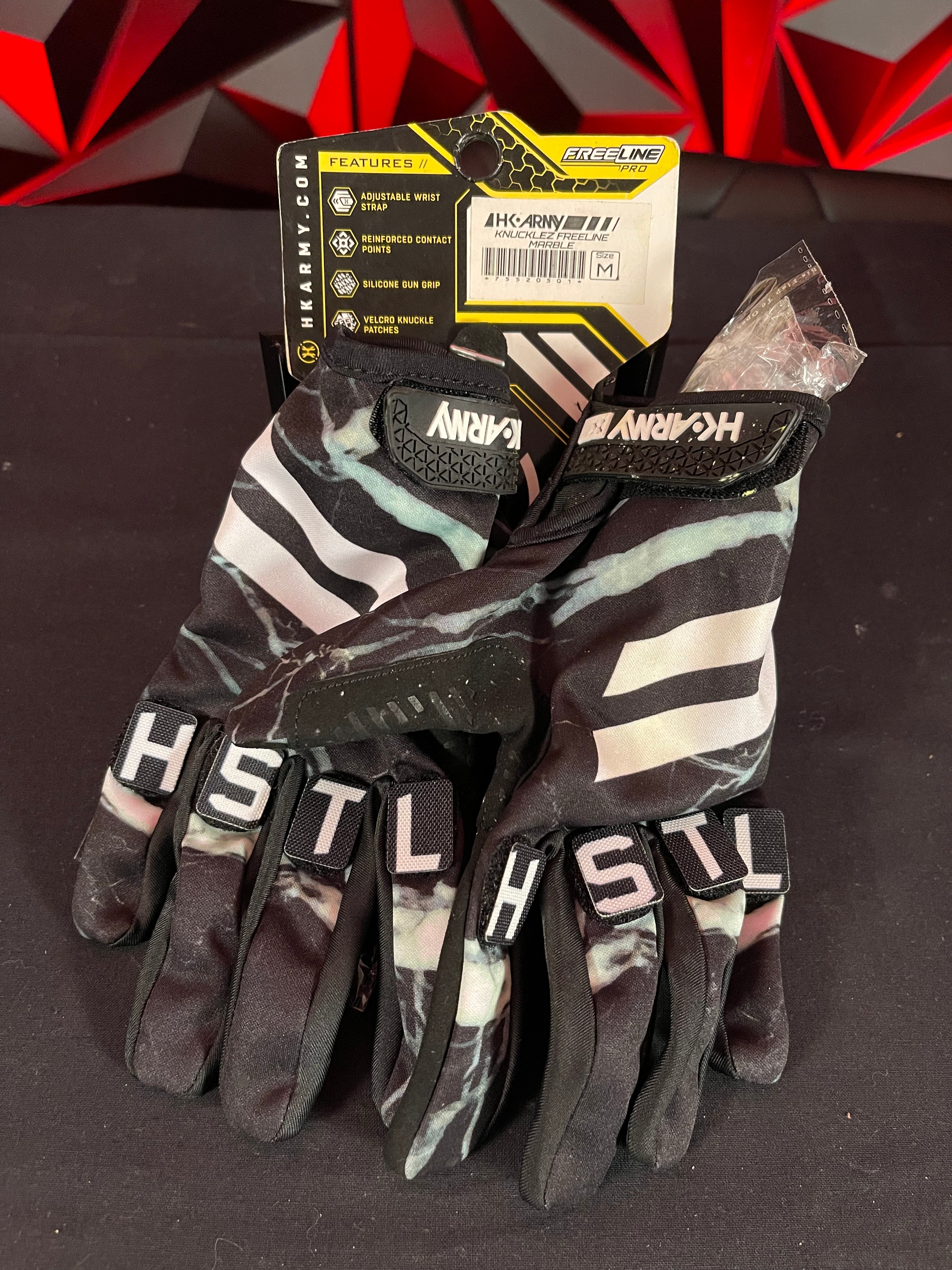 Used HK Army Knucklez Freeline Pro Gloves - Marble - Medium