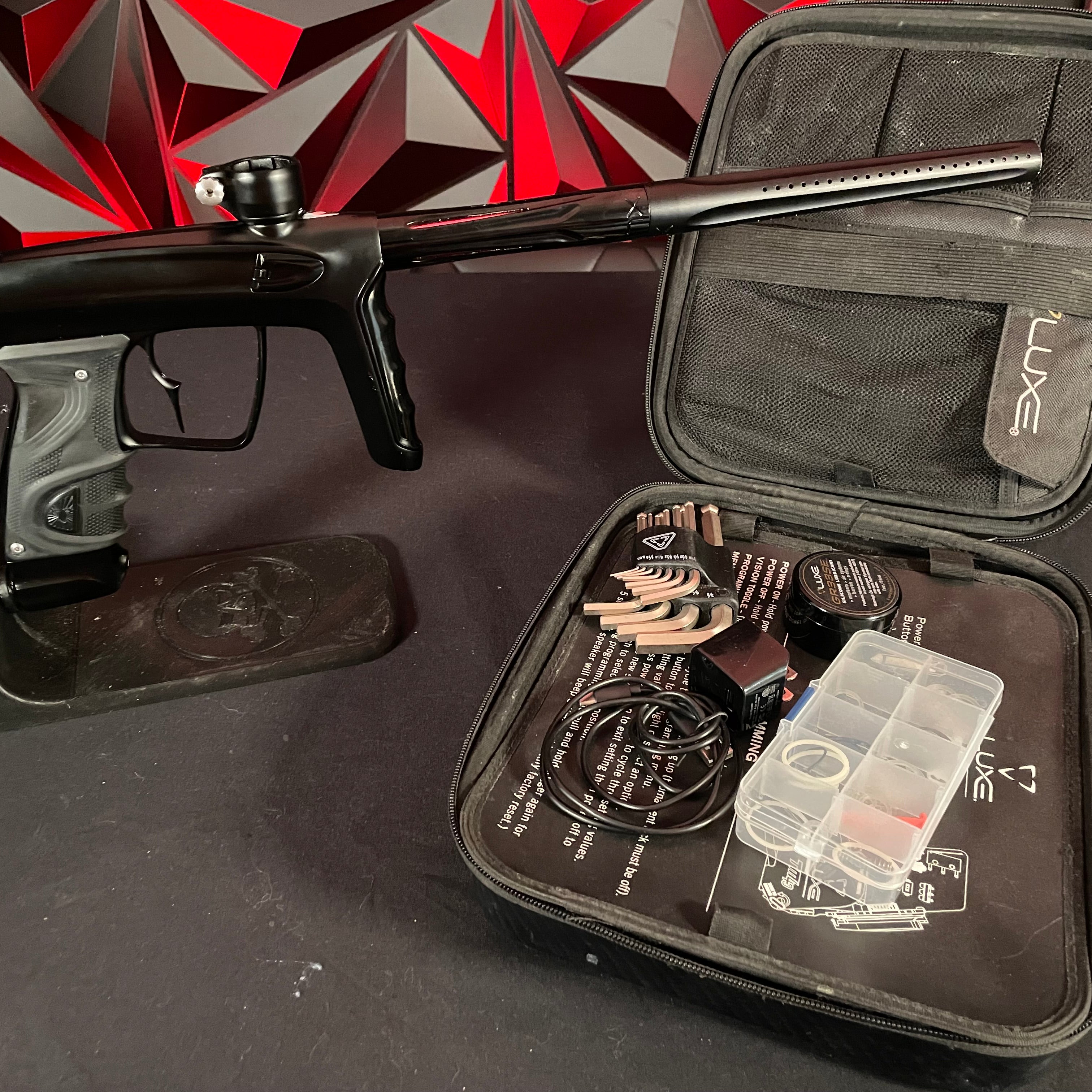Used DLX Luxe TM40 Paintball Gun - Dust Black / Gloss Black w/ Infamous Deuce Trigger