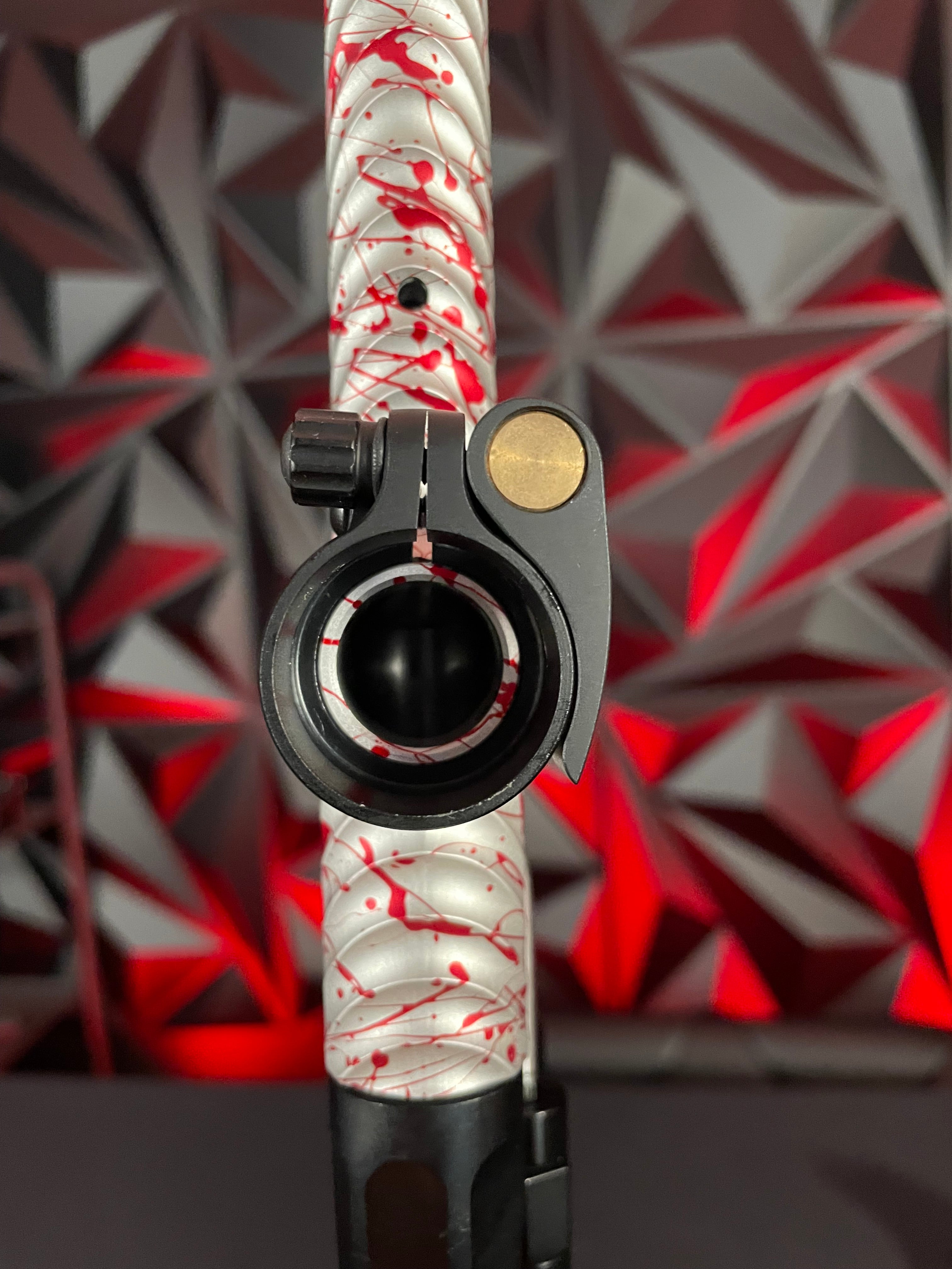 Used Inception Designs Twister Autococker Paintball Gun - Red Splash #128 w/4 Backs & 2 Tips