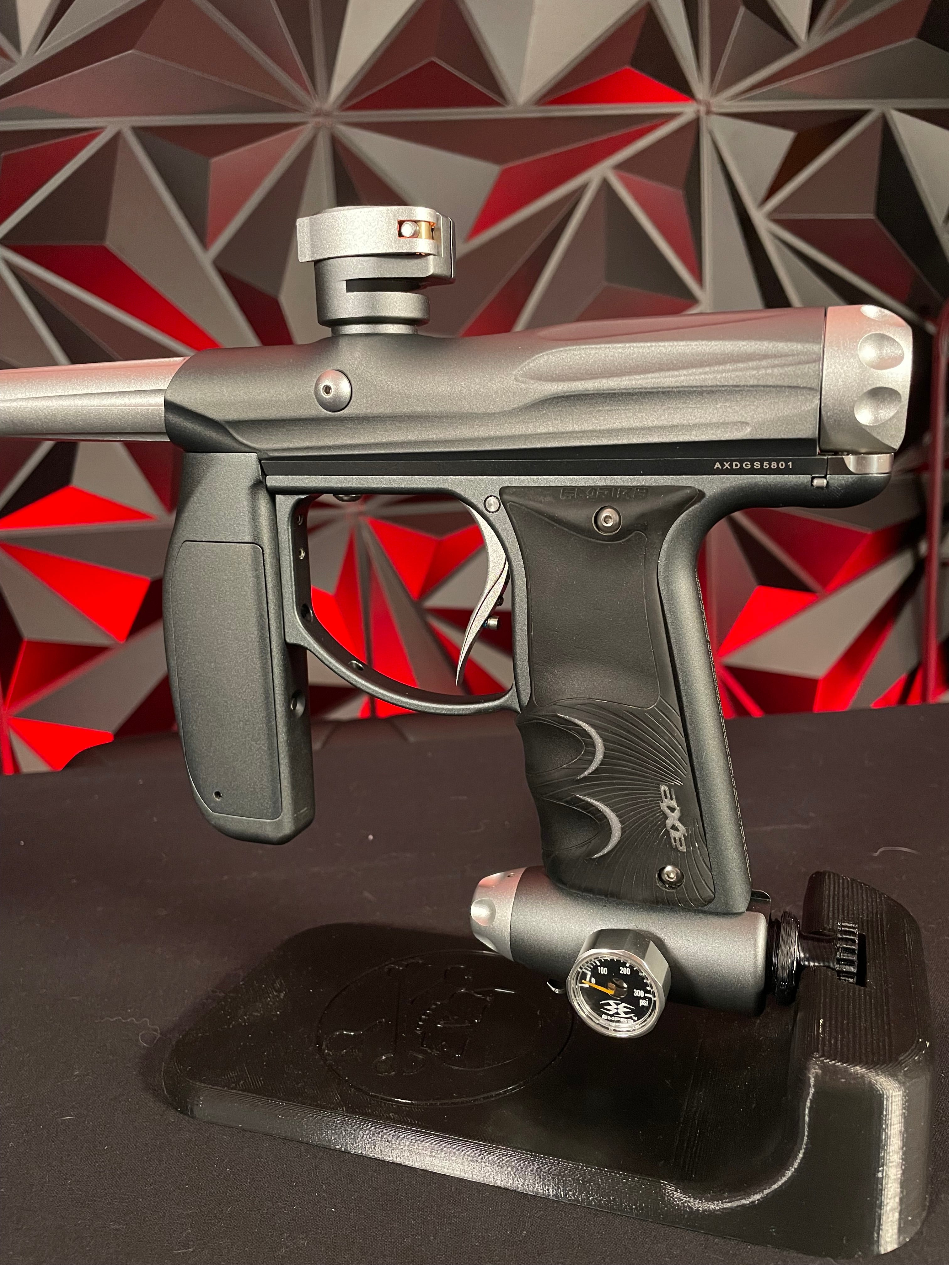 Used Empire Axe Paintball Gun - Dark Grey/Silver w/Redline Board