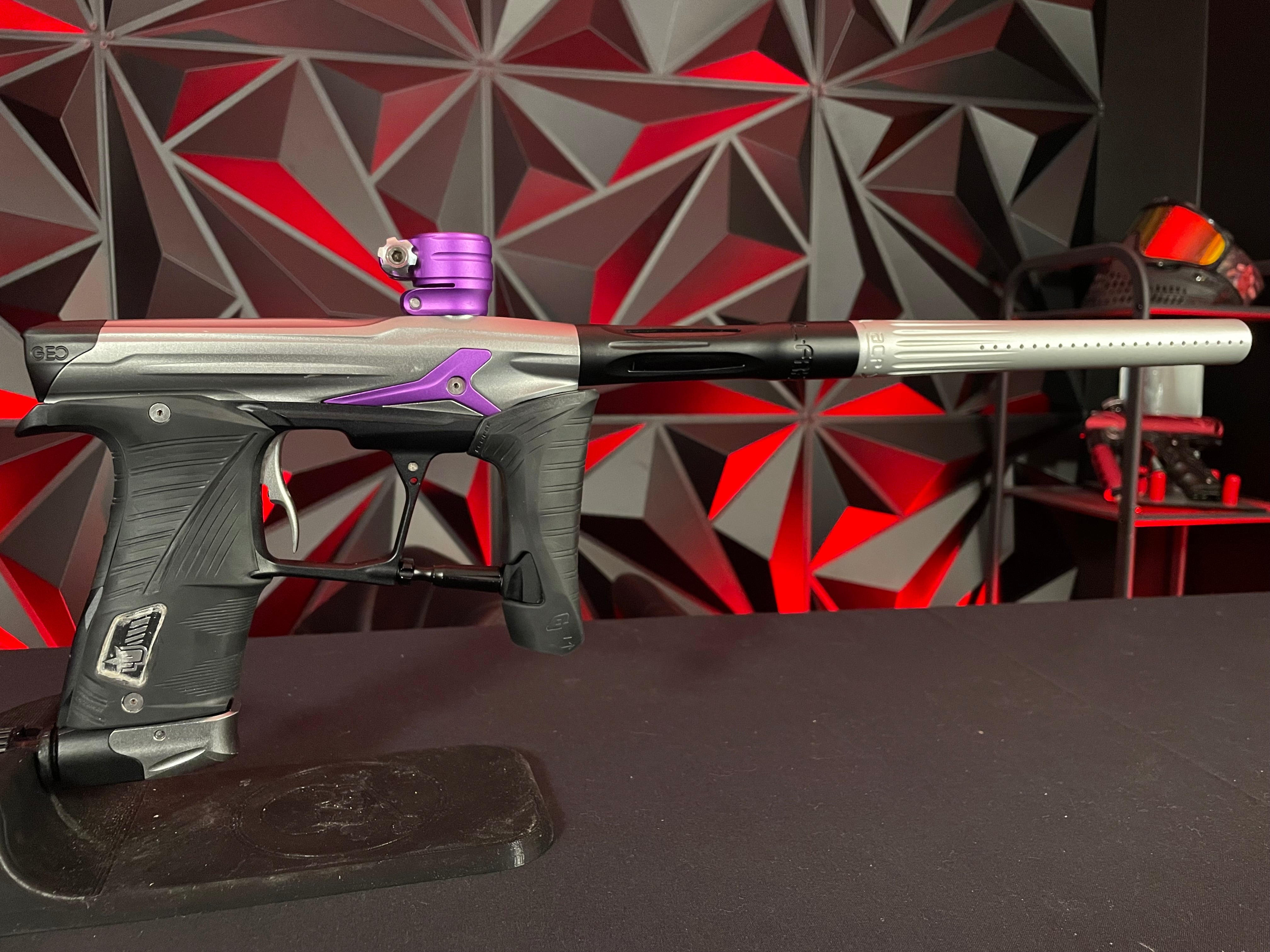 Used Planet Eclipse Geo 3.5 Paintball Gun - Pewter/Purple w/IV Core