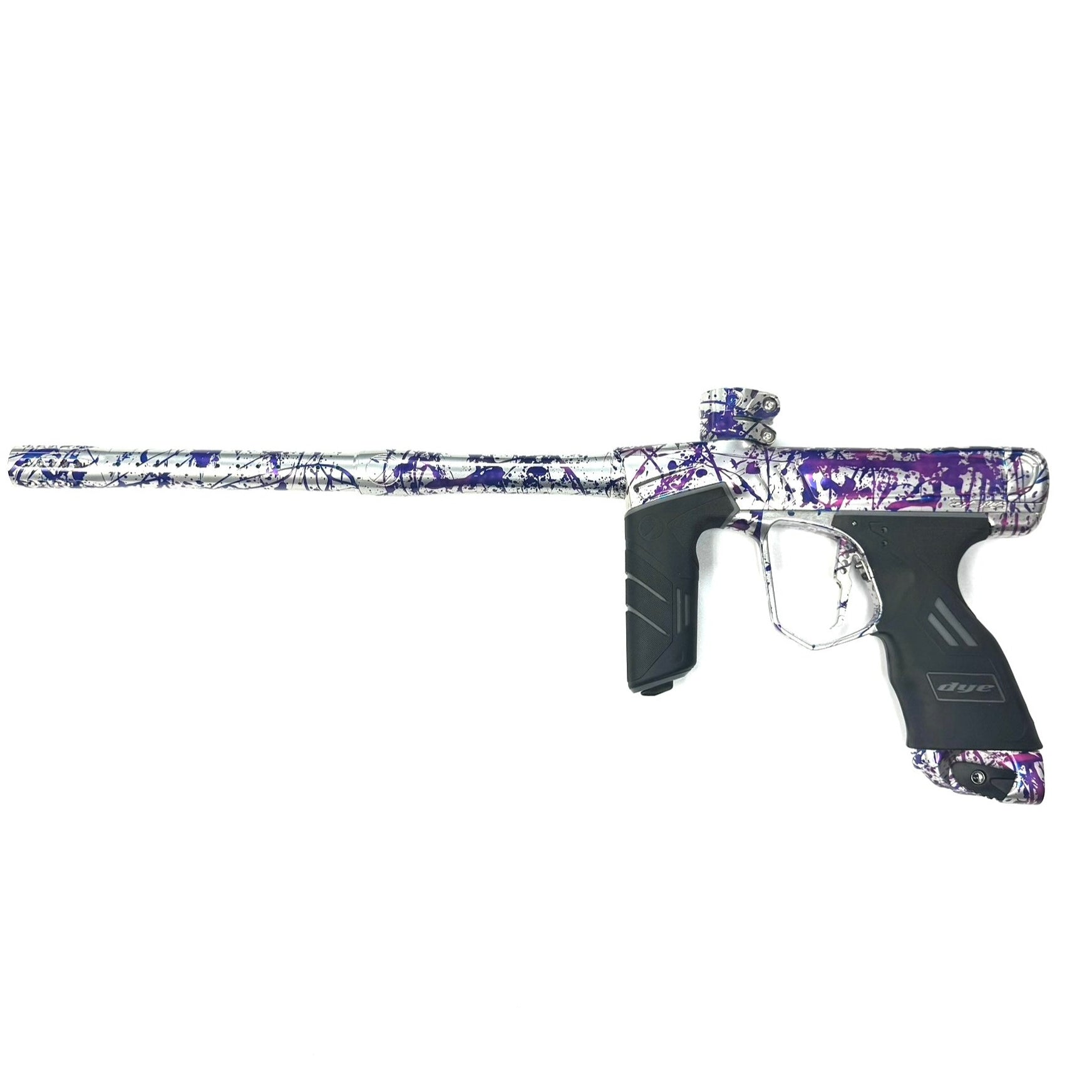 Dye DSR+ Paintball Gun - LE Polished Silver Purple/Blue Splash