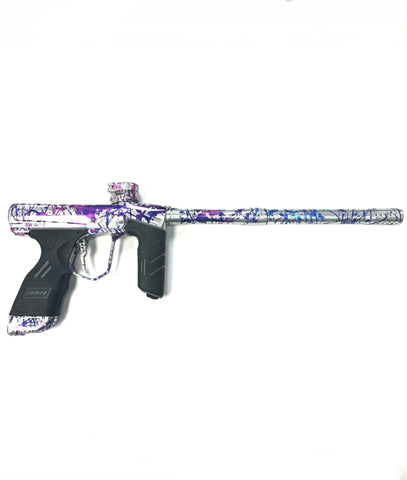 Dye DSR+ Paintball Gun - LE Polished Silver Purple/Blue Splash