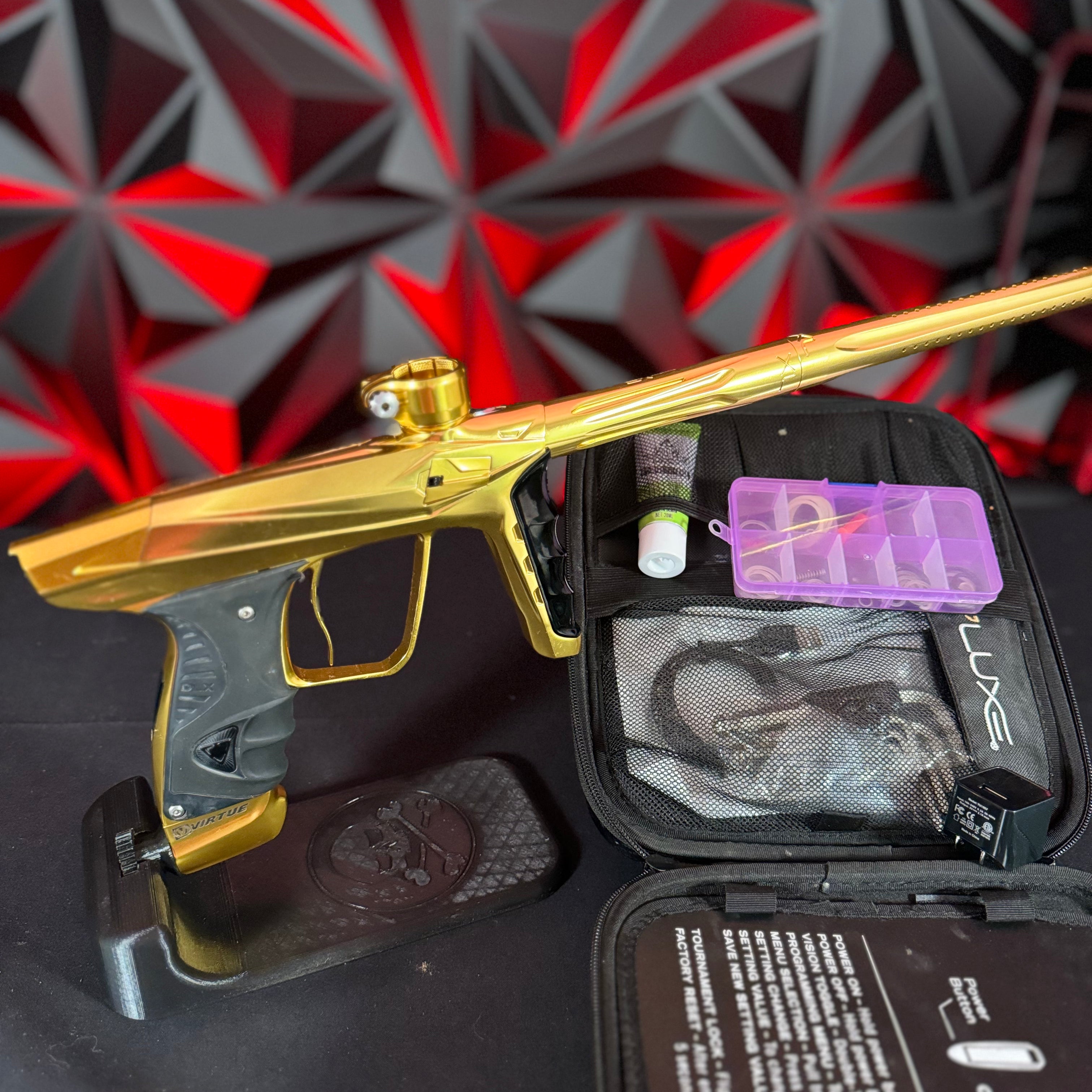 Used Virtue Luxe X/Virtue Ace Paintball Gun - Gold w/ SSC Bolt