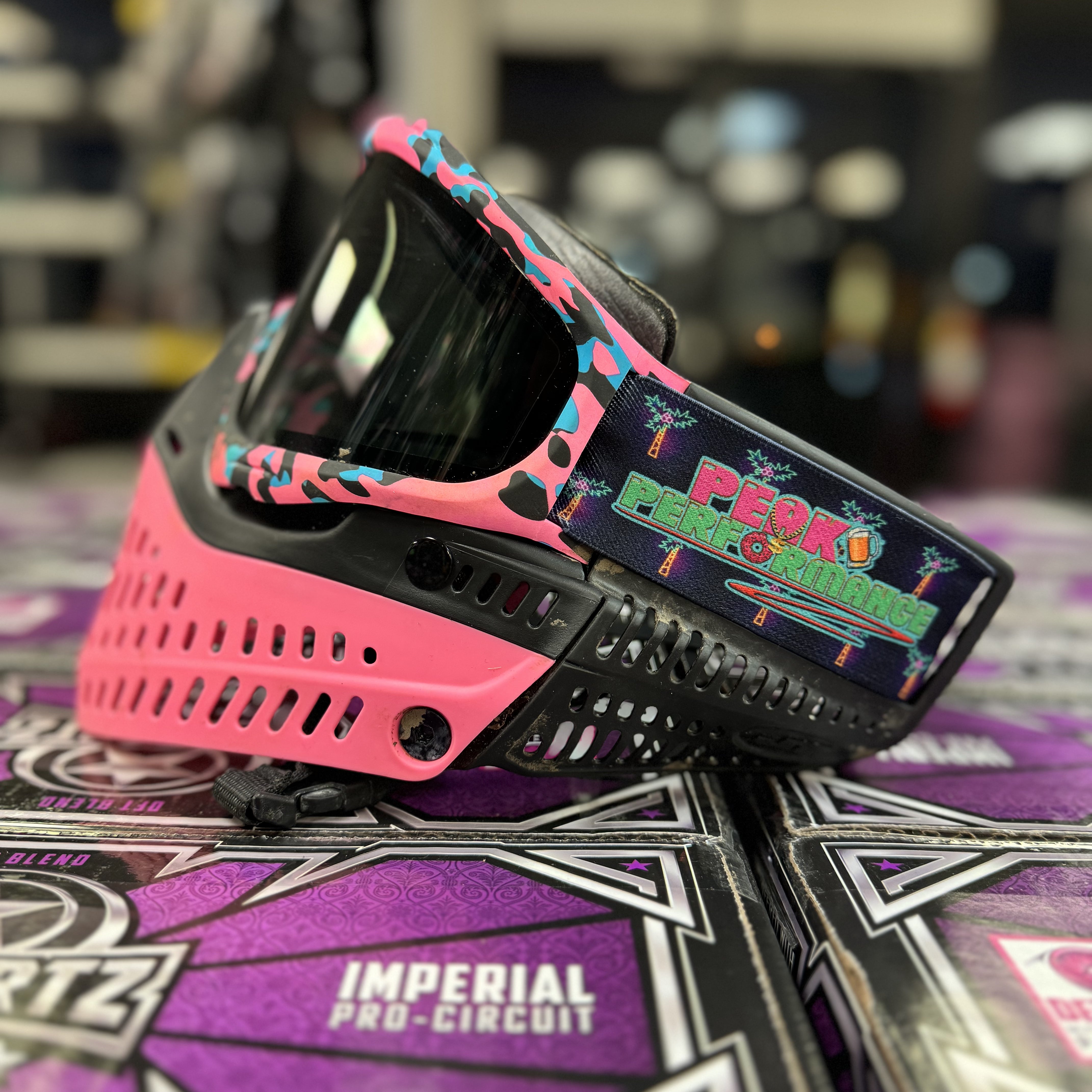 724 Customs Universal Goggle Strap - LE Peak Performance "Lit Palms"