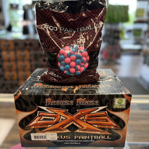 GI Sportz/Draxxus DXS Bronze 0.68 Cal Paintballs - 2000 Paintballs - Blue/Pink Shell - Pink Fill
