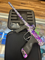 Dye DSR+ Paintball Gun - LE Polished Silver Purple/Blue Splash