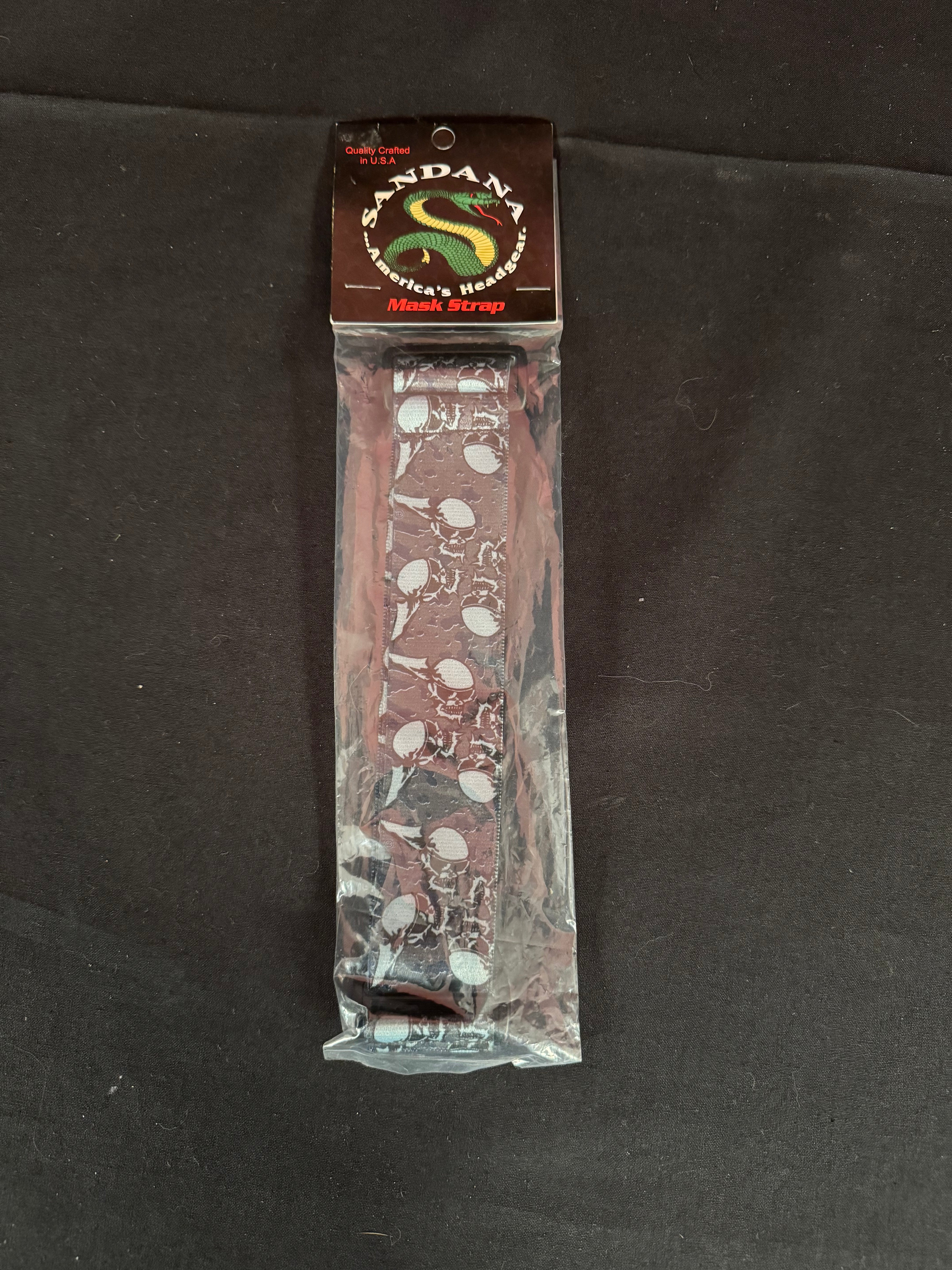 Used Sandana Goggle Strap - Black Flying Skulls