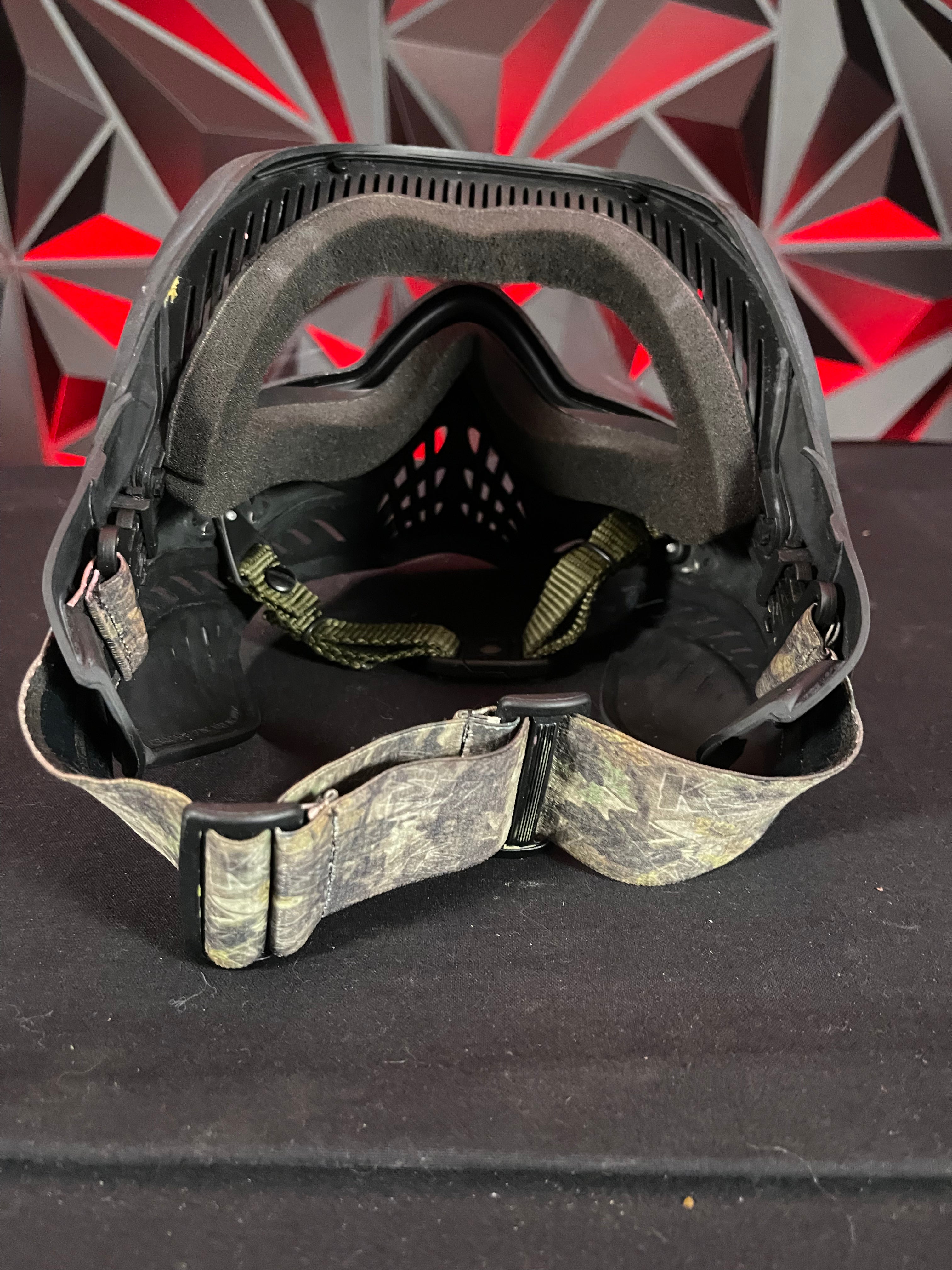 Used V-Force Grills Paintball Mask - Black w/ Camo Backstrap and Chin Strap