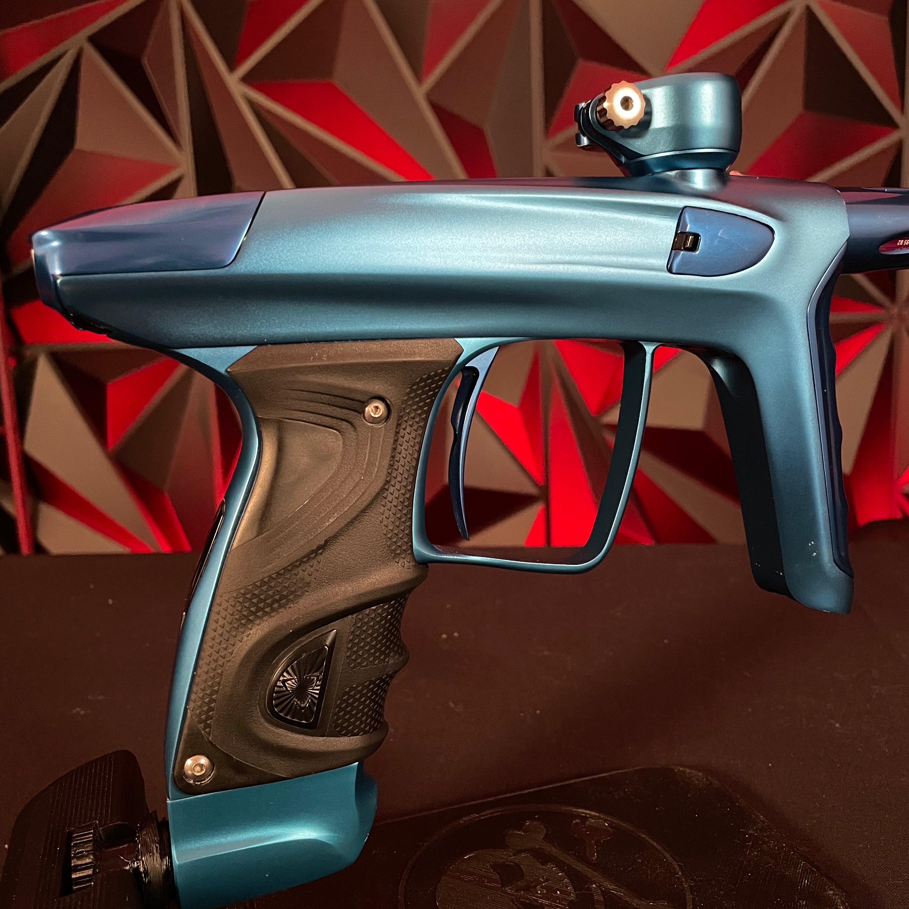 Used DLX Luxe TM40 Paintball Gun - Dust Blue / Polished Blue w/ Infamous Trigger & SSC Bolt