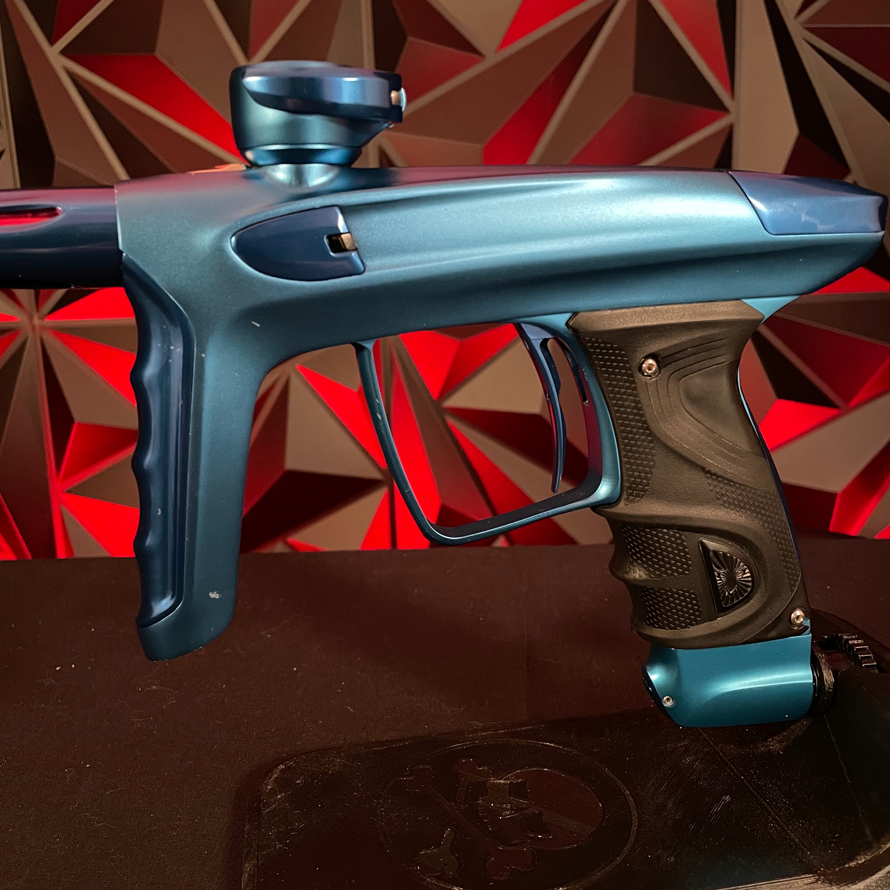 Used DLX Luxe TM40 Paintball Gun - Dust Blue / Polished Blue w/ Infamous Trigger & SSC Bolt