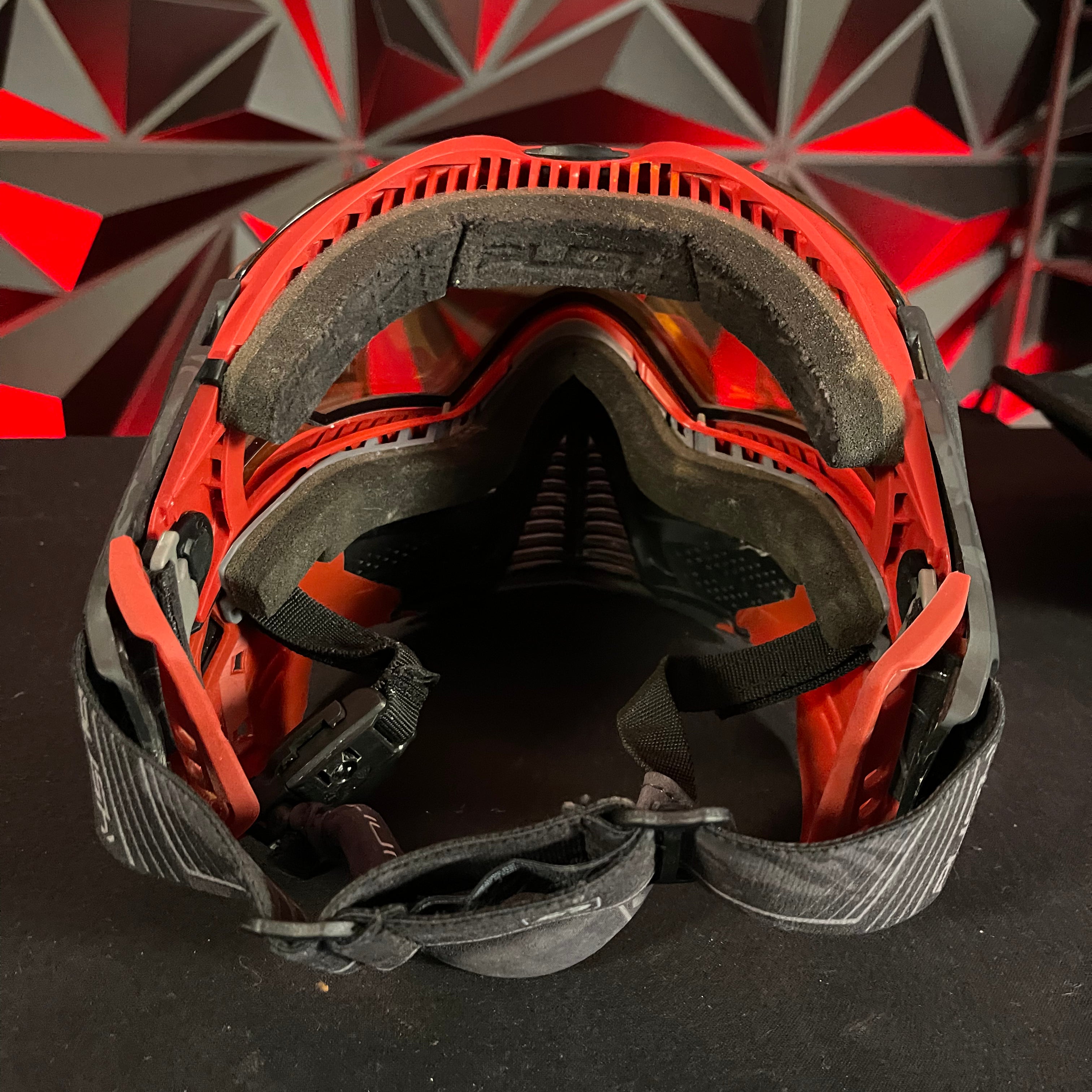 Used Push Unite Paintball Mask - Red Camo w/ Gold Mirror Lens & Case