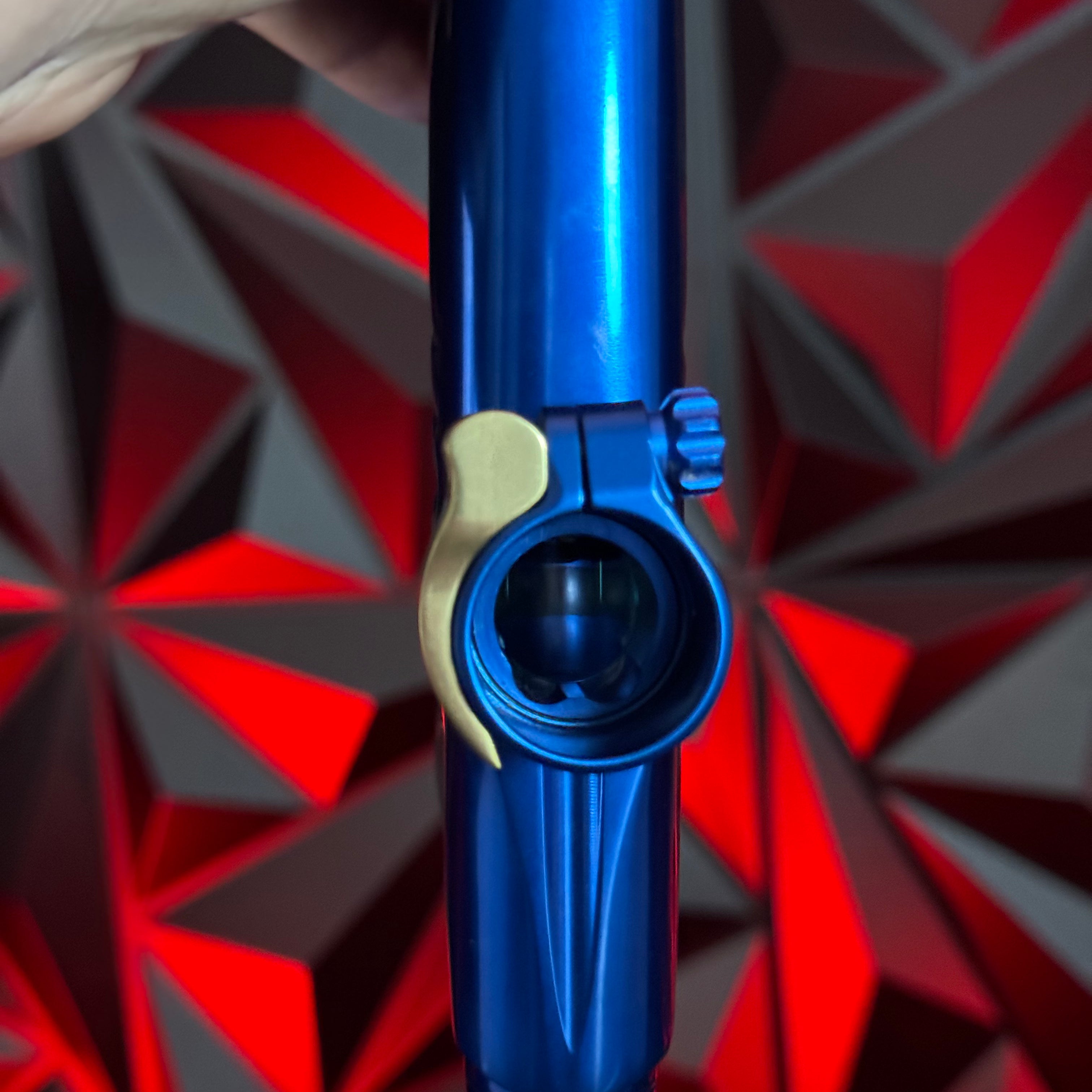 Used Dye DSR+ Paintball Gun - Polished Blue/Polished Gold w/ IM Pro Kit